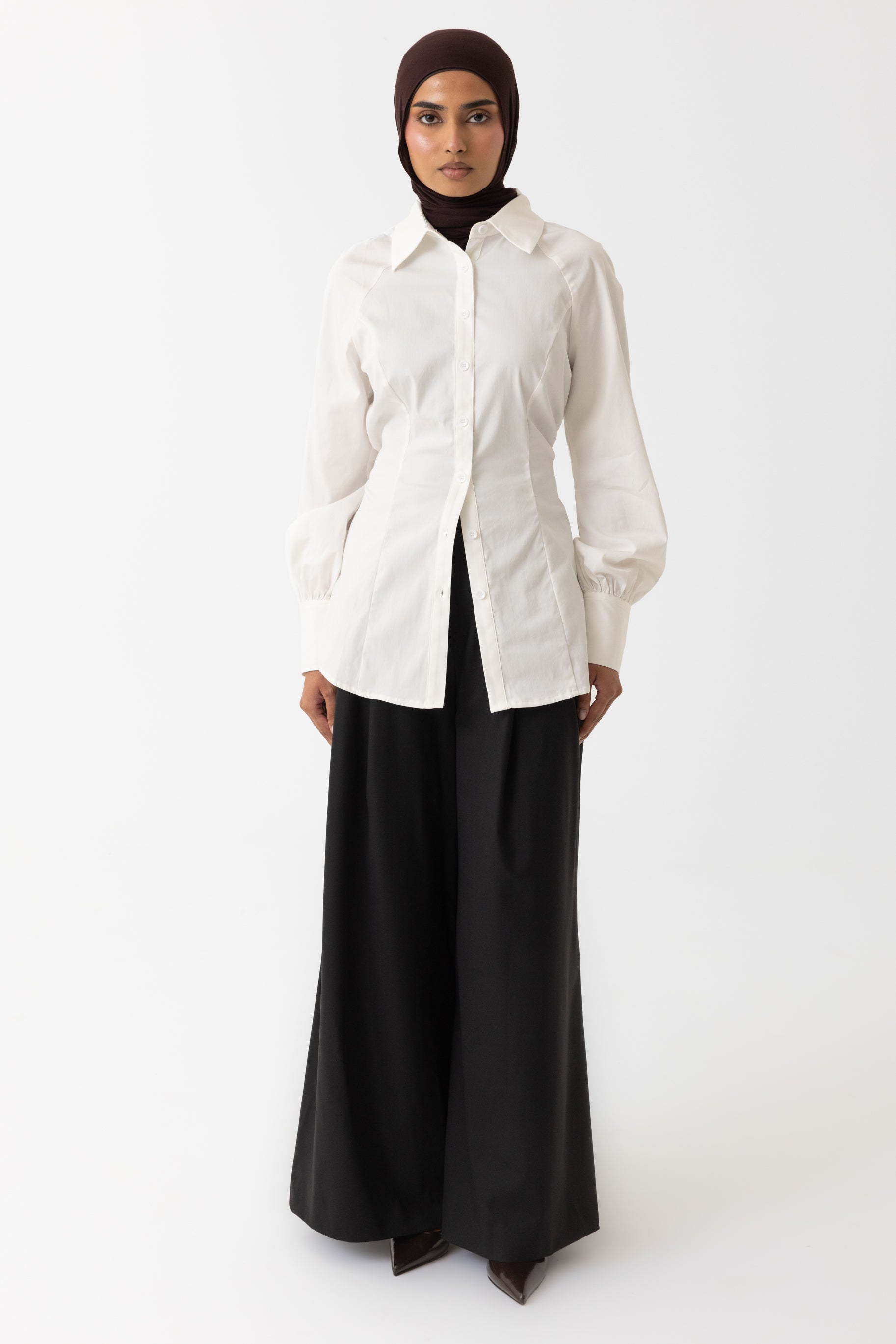Nes Cinched Blouse - White