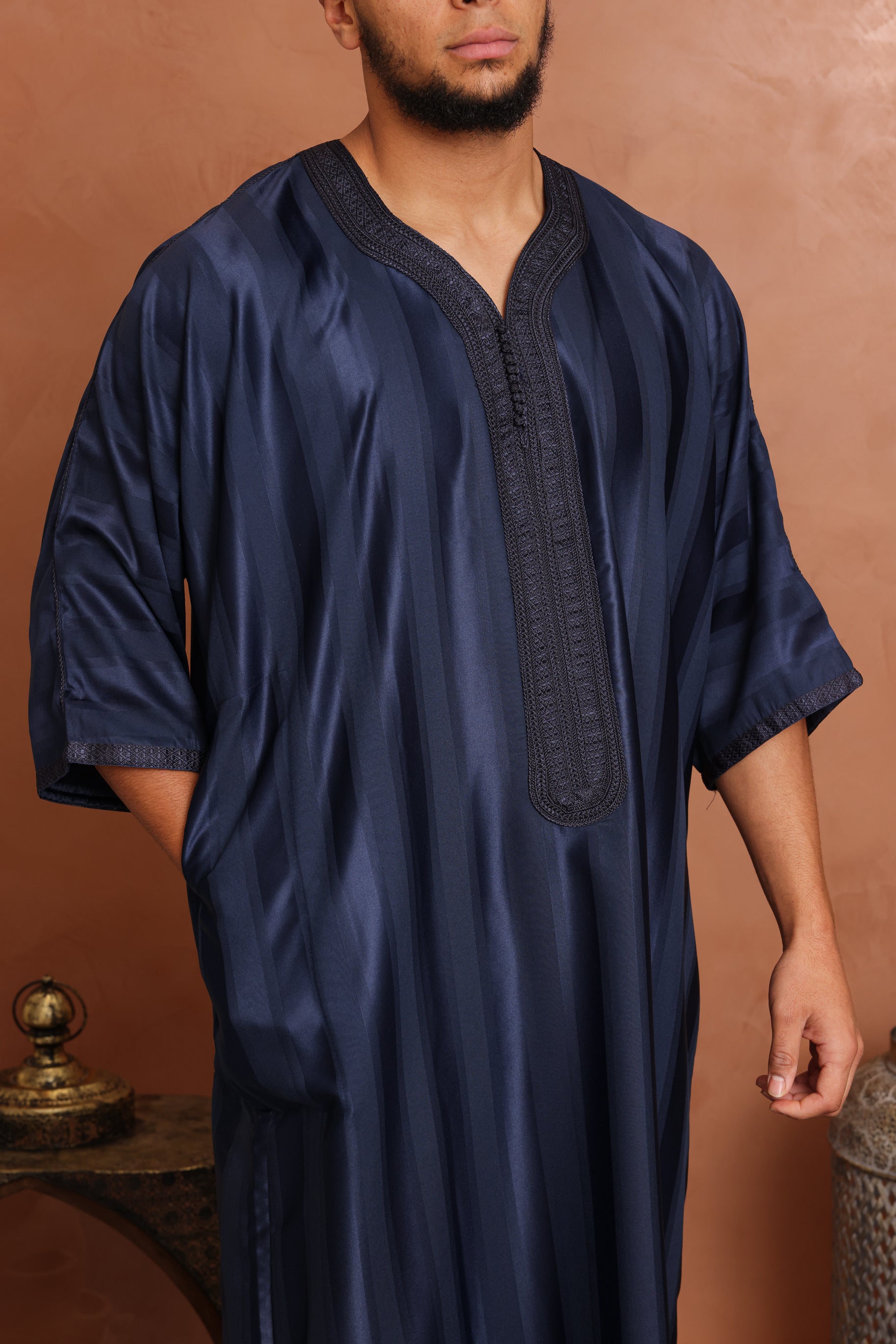 Jawhola Moroccan Thobe - 7 Dark Navy
