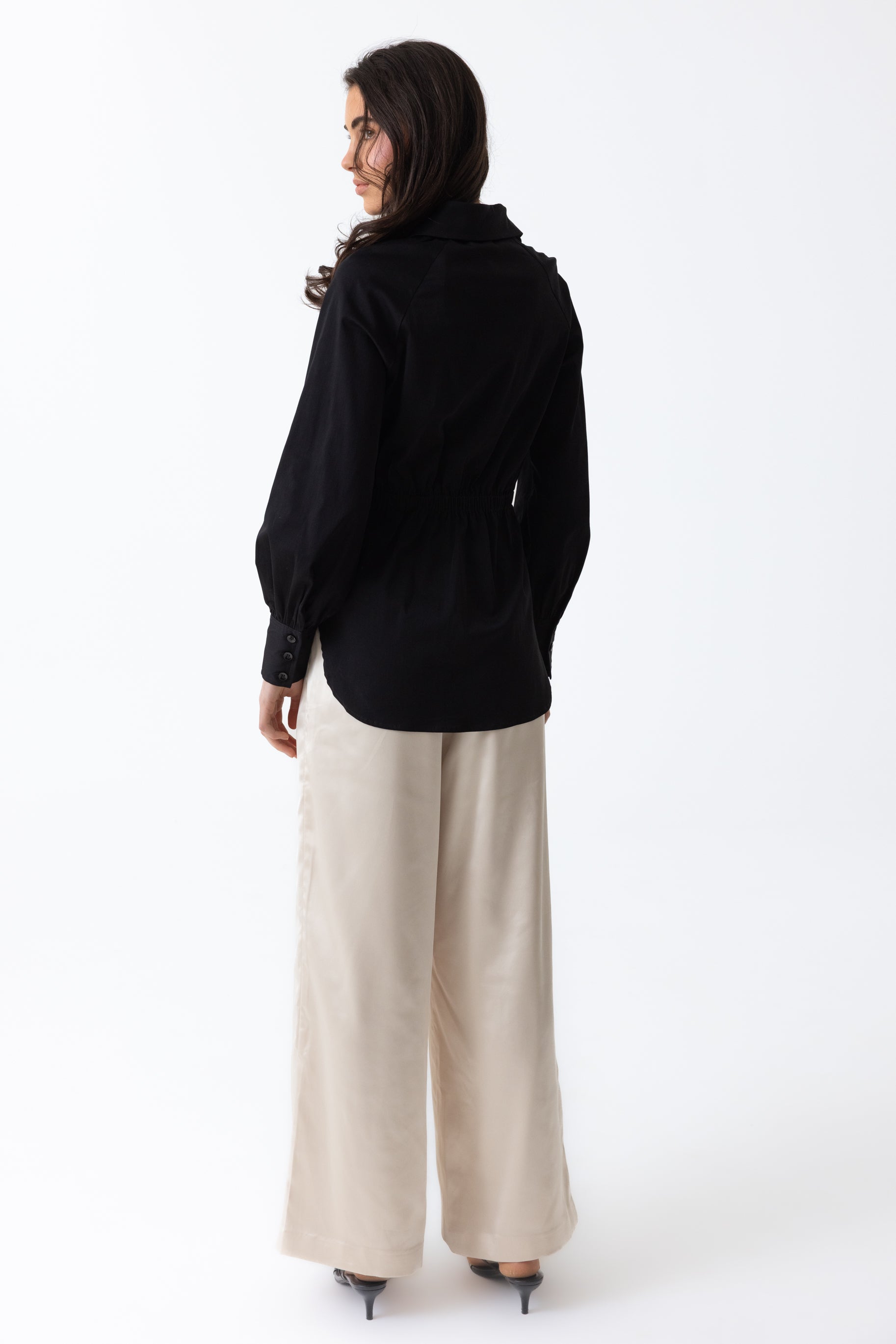 Nes Cinched Blouse - Black