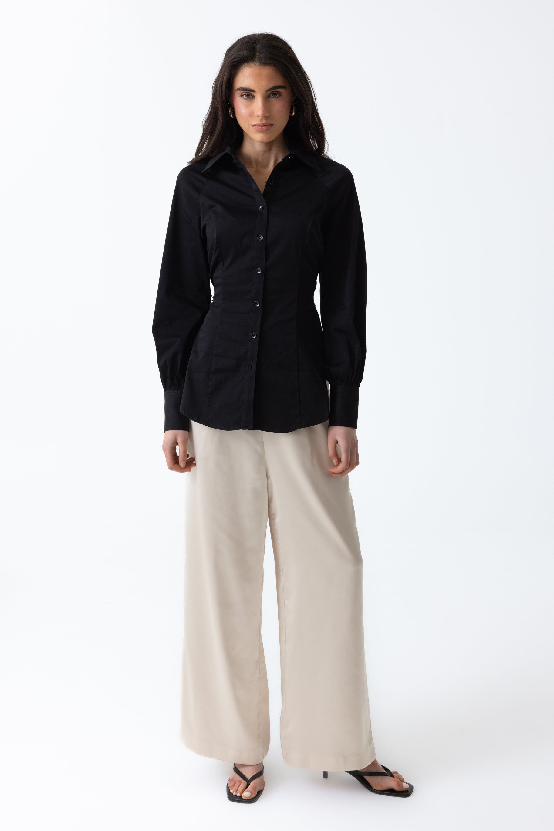 Nes Cinched Blouse - Black