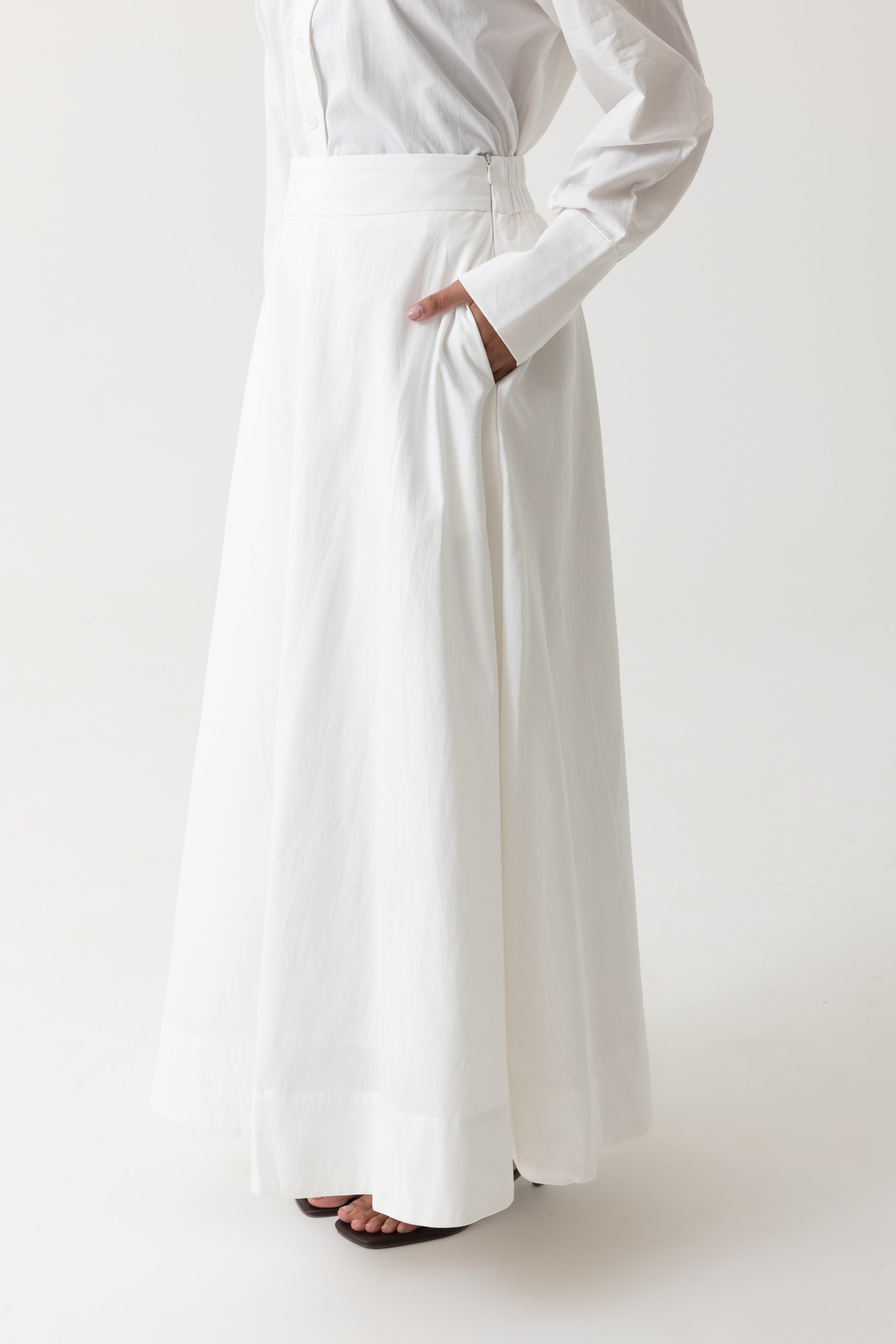 Sydney A Line Skirt - White
