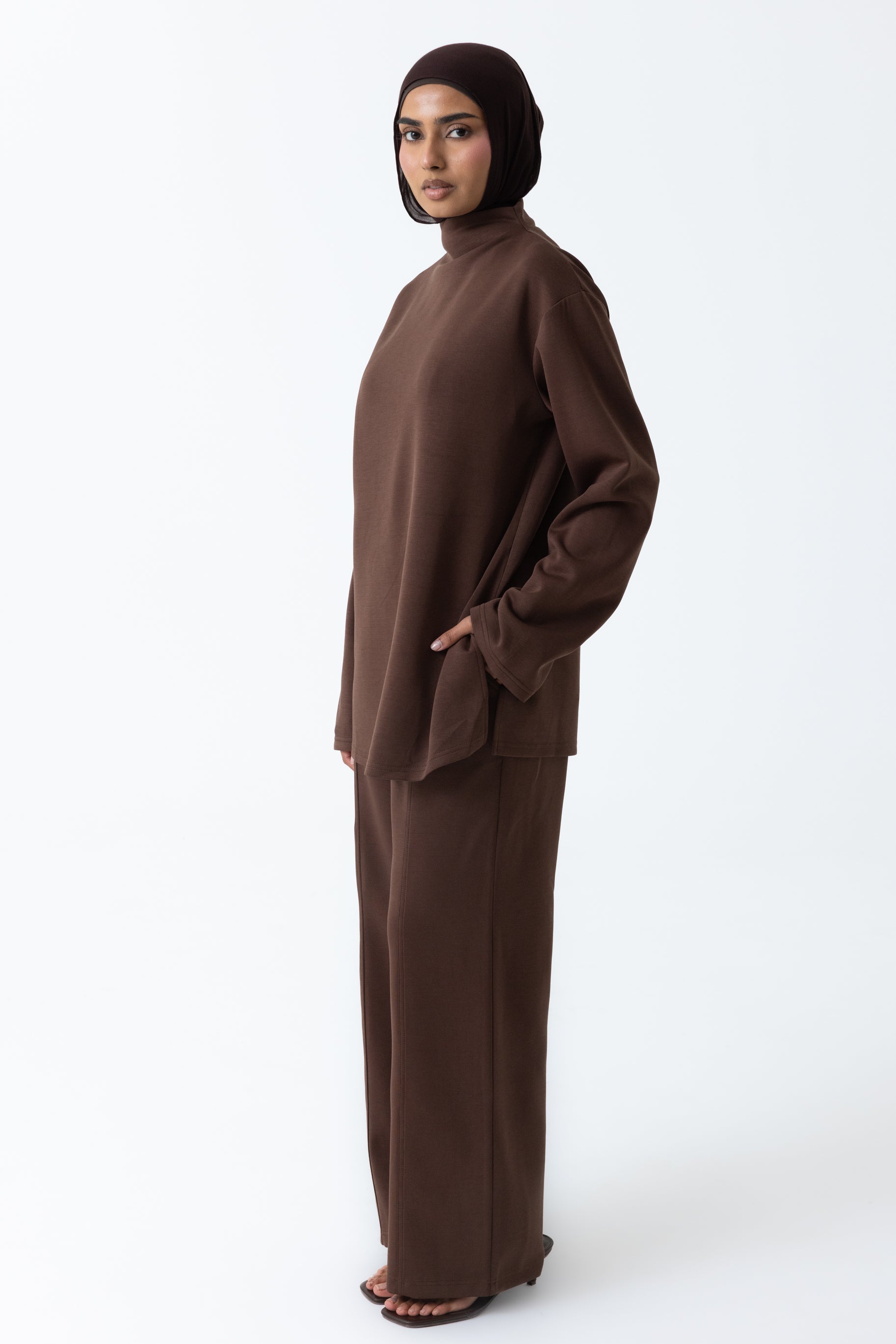 Comfort Wide Leg Pants - Espresso
