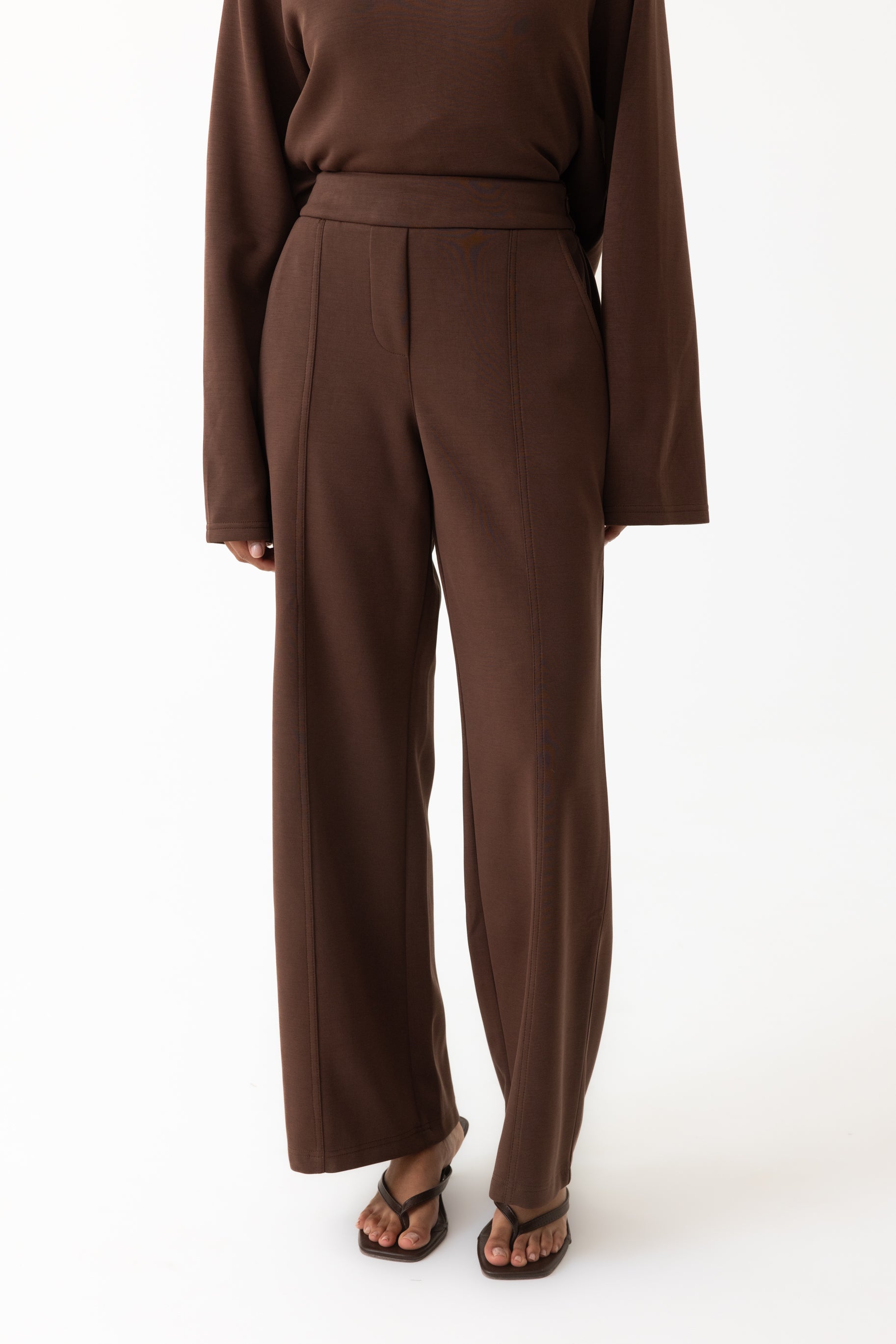 Comfort Wide Leg Pants - Espresso