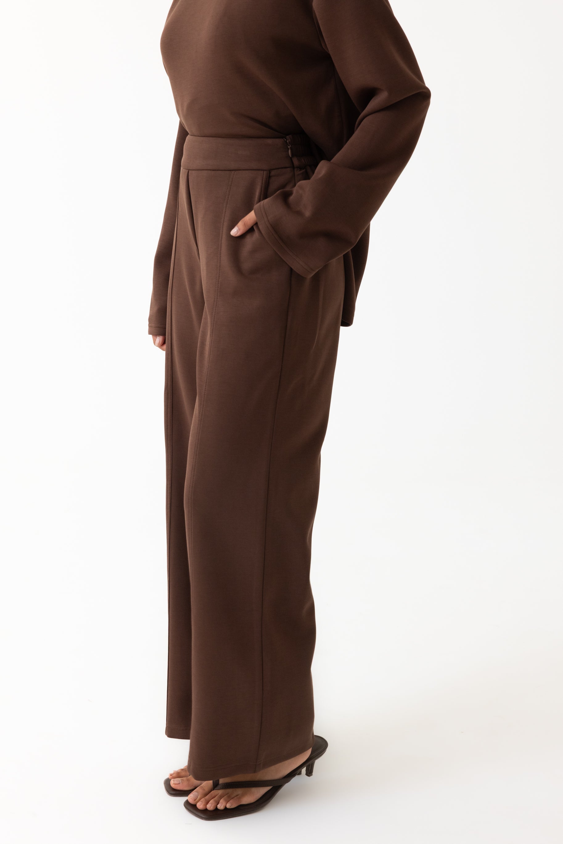 Comfort Wide Leg Pants - Espresso