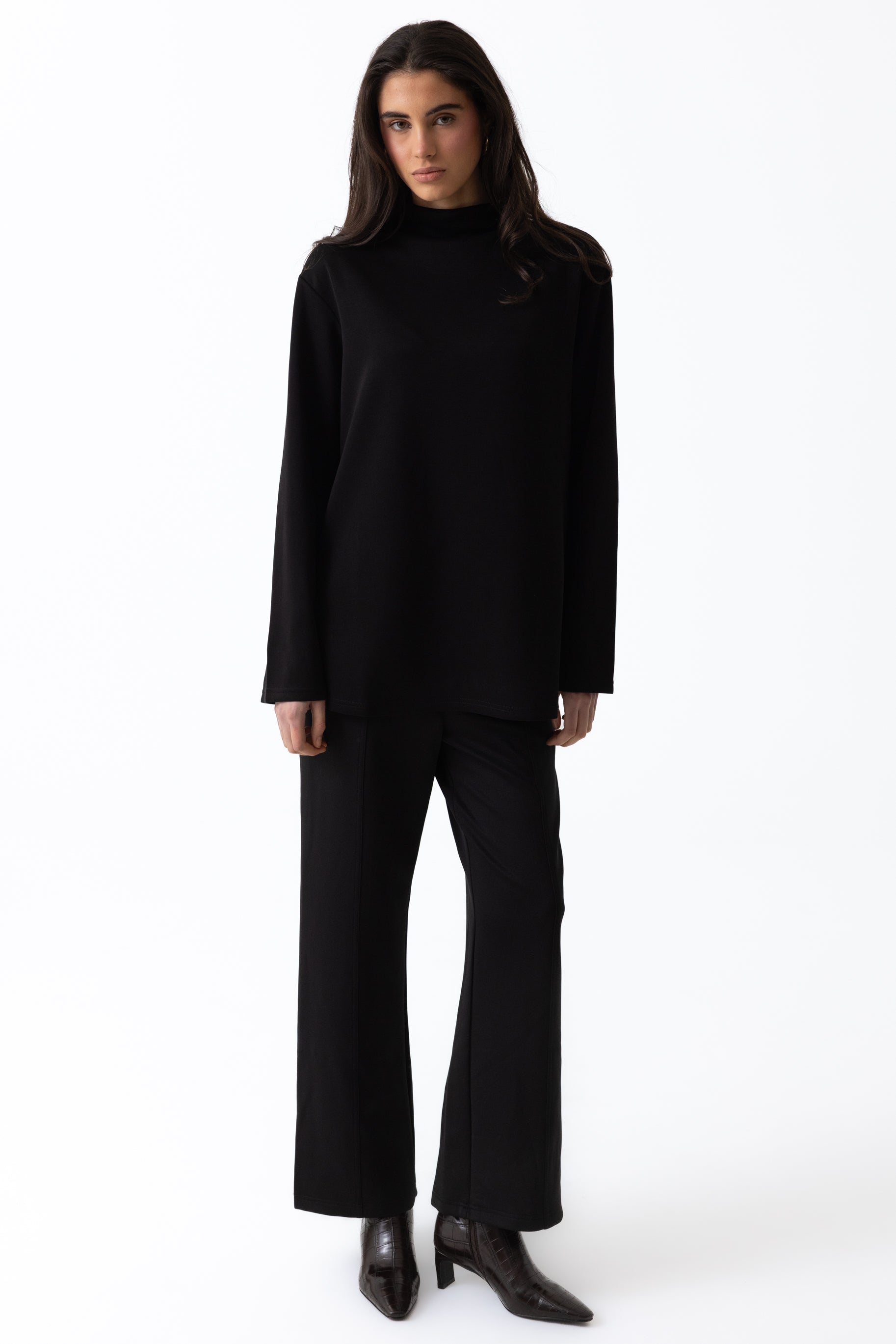 Comfort High Neck Top - Black
