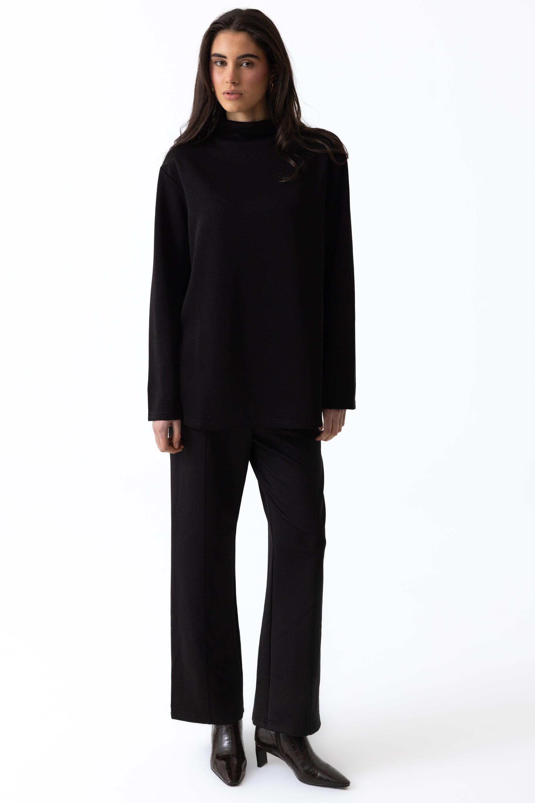 Comfort High Neck Top - Black