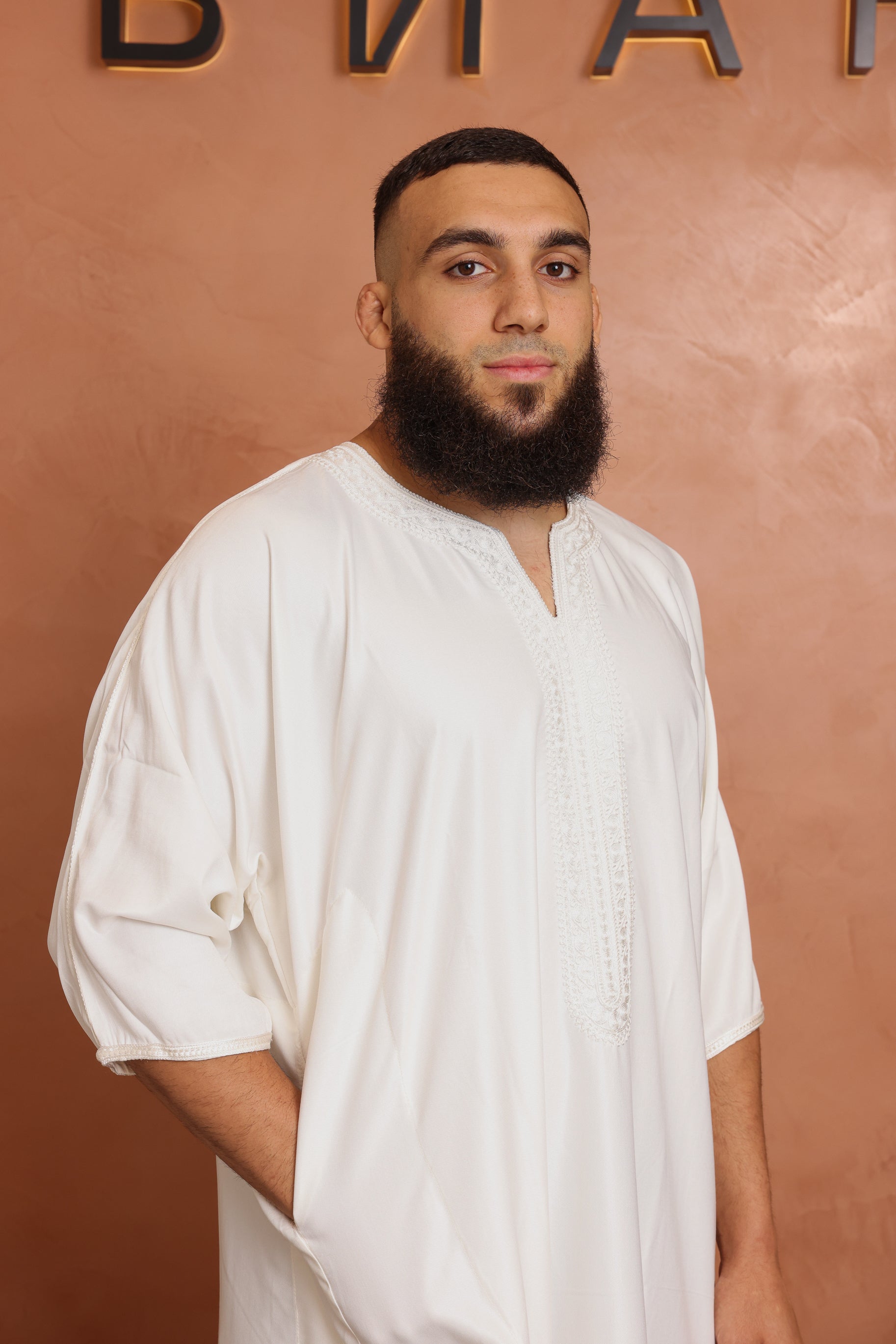 Gabardine Moroccan Thobe - Off White