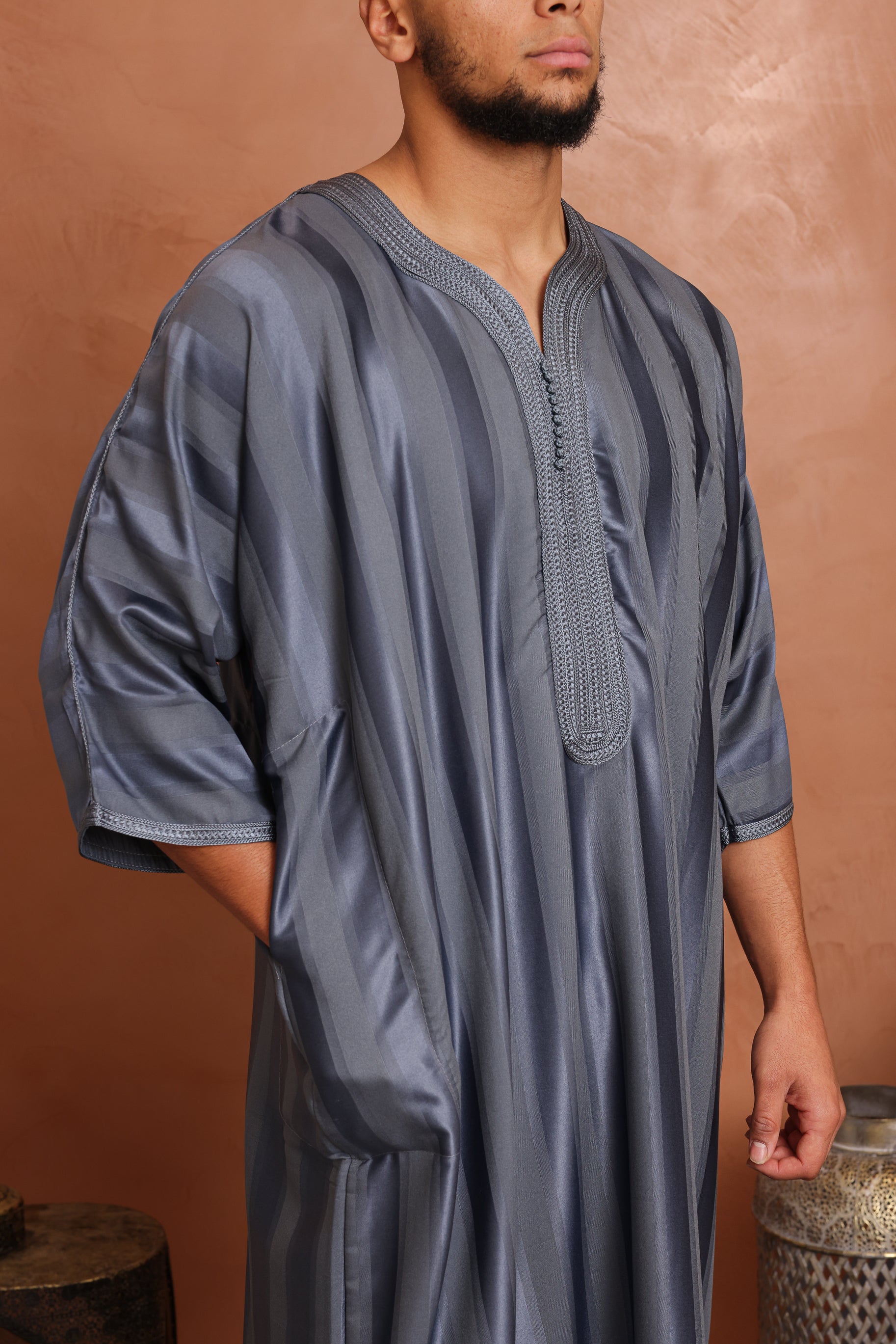 Jawhola Moroccan Thobe - 5 Dark Grey