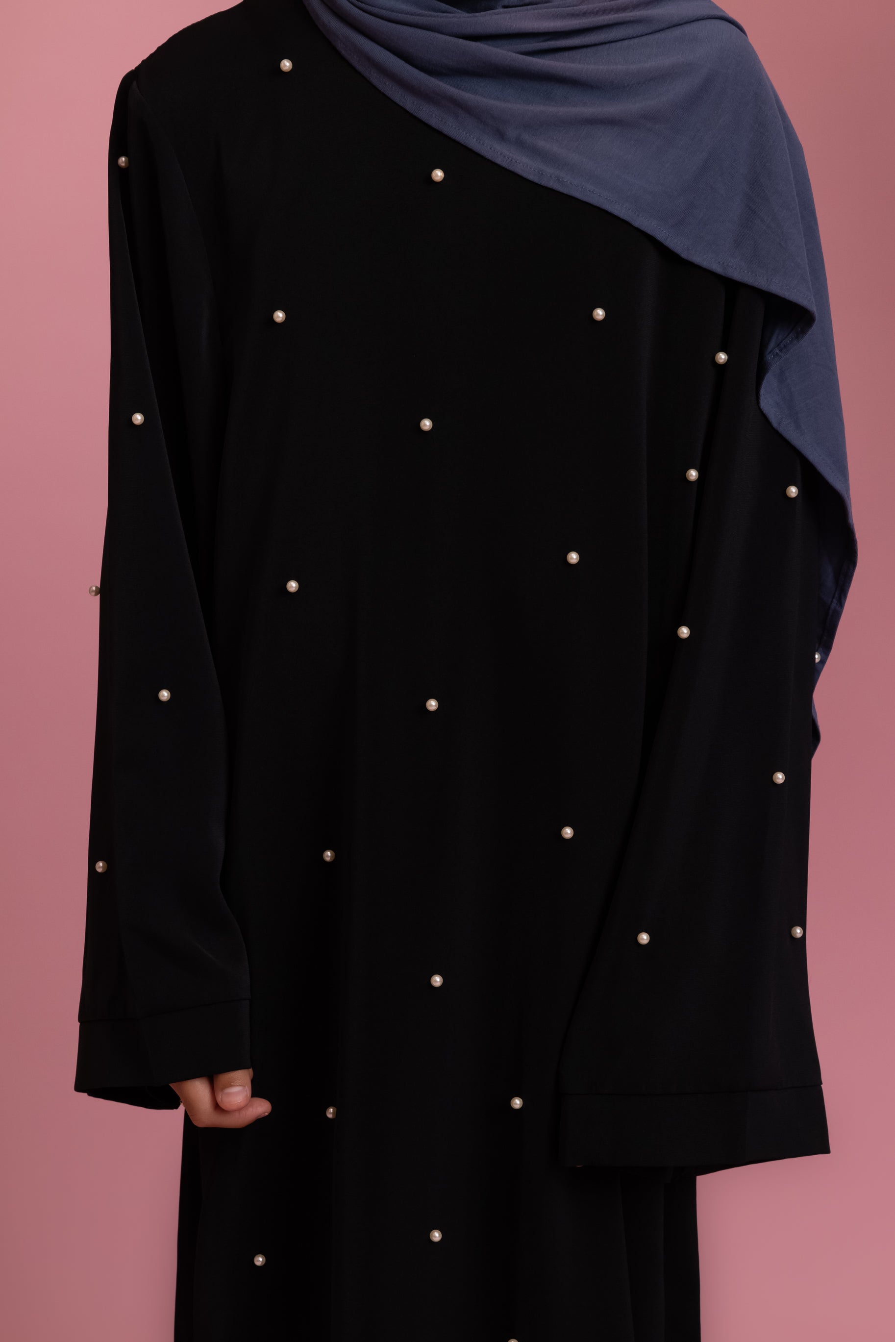 Mini Pearl Abaya - Black