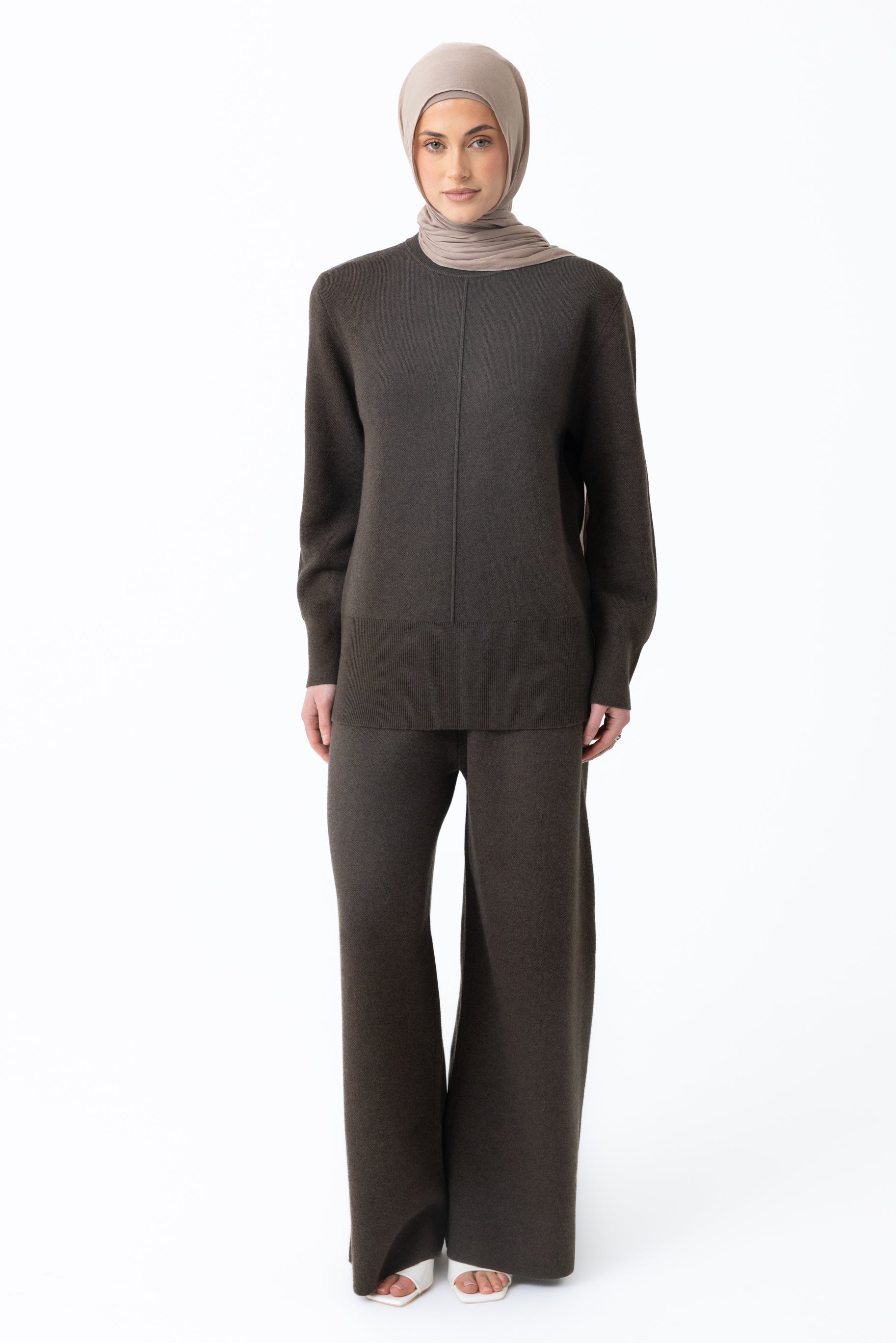 Renee Round Neck Jumper - Sable Brown