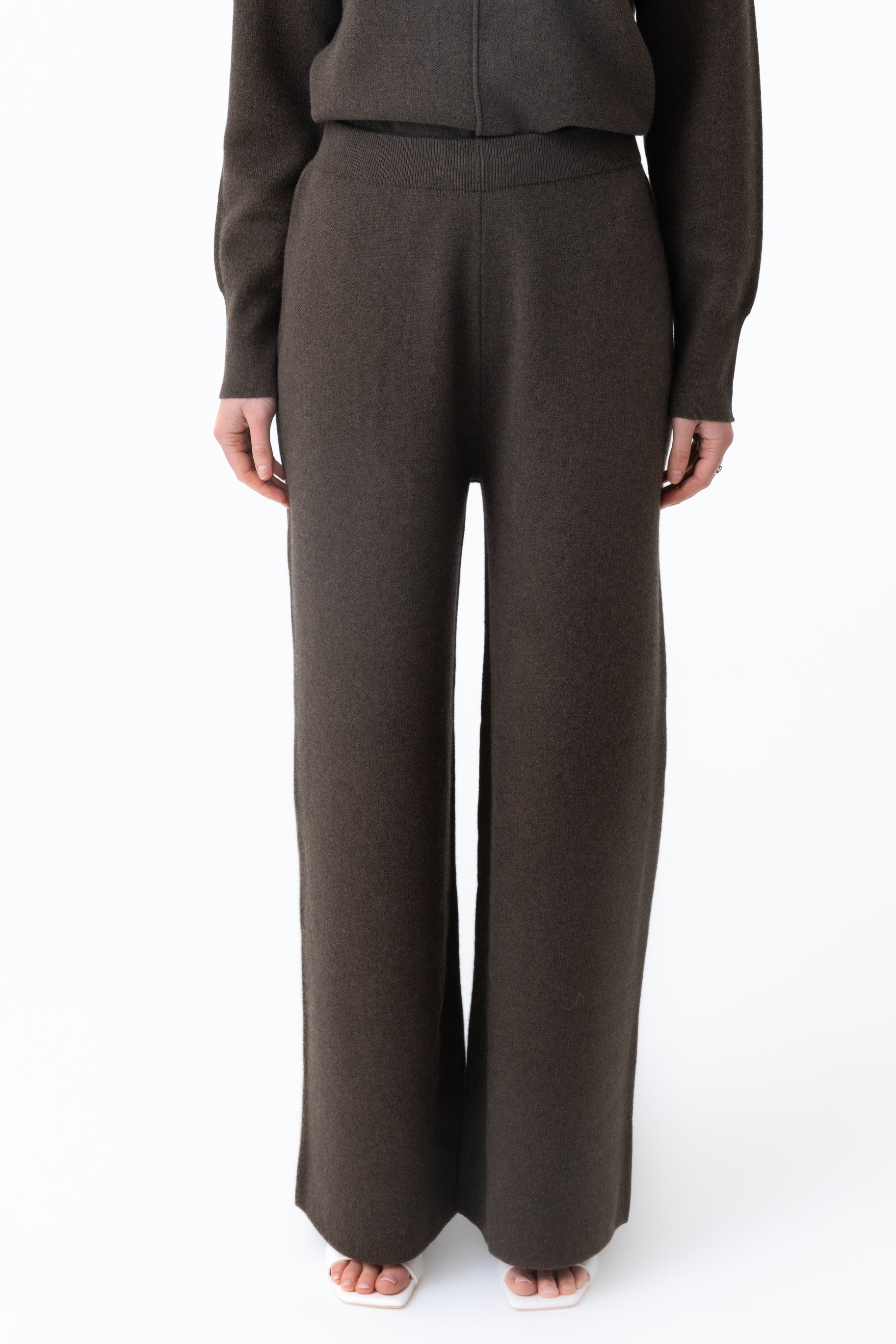 Renee Knit Wide Leg Pants - Sable Brown