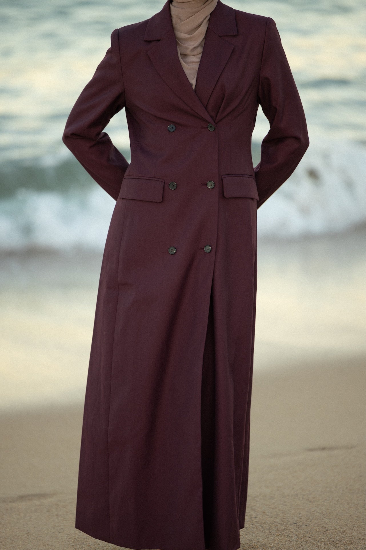 Alexa Double Breasted Coat - Mulberry