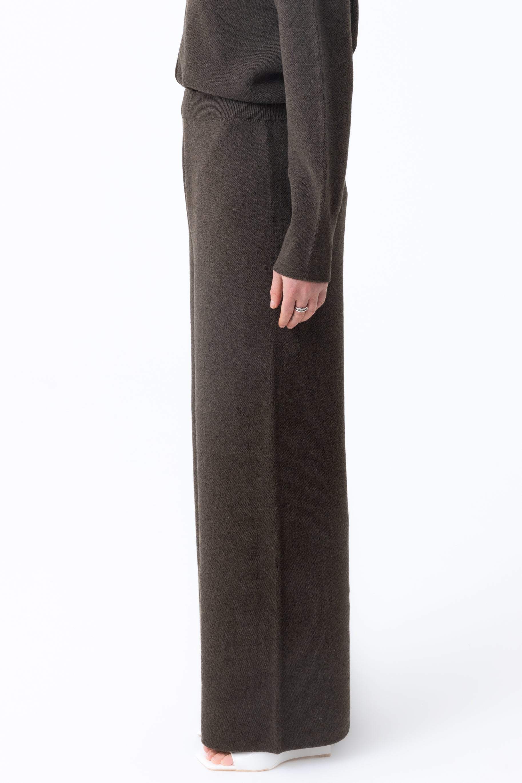 Renee Knit Wide Leg Pants - Sable Brown