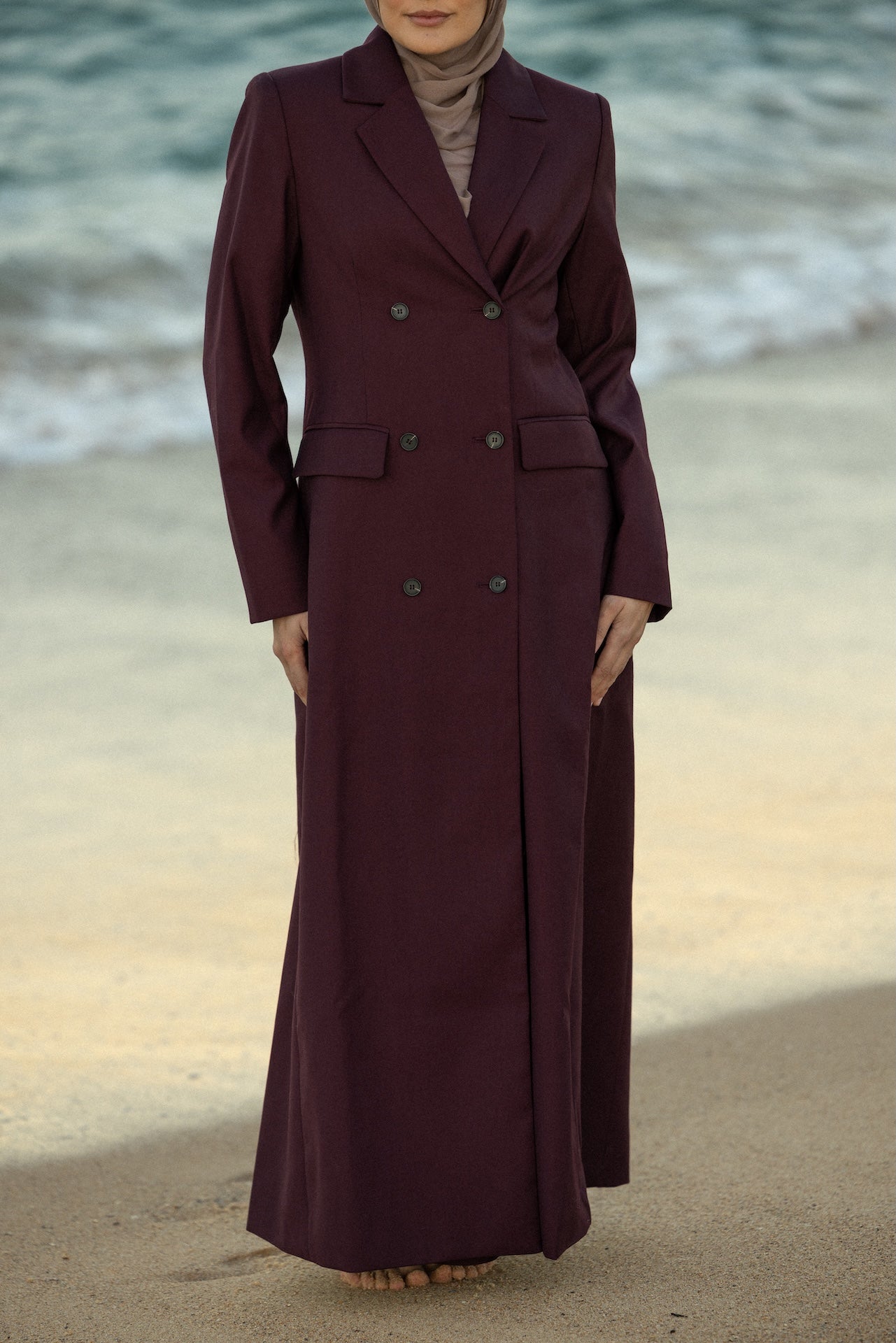 Alexa Double Breasted Coat - Mulberry