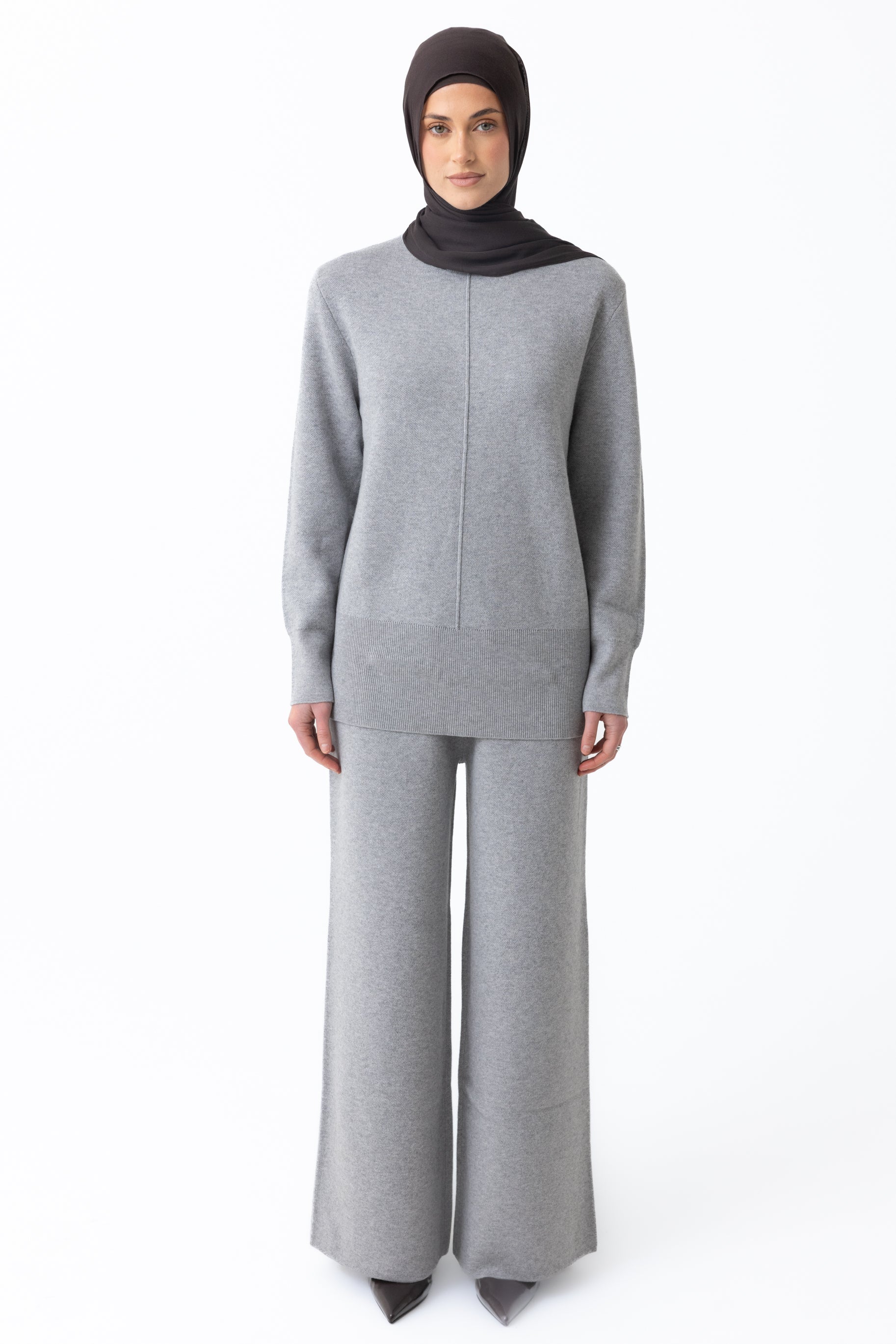 Renee Round Neck Jumper - Lunar Grey