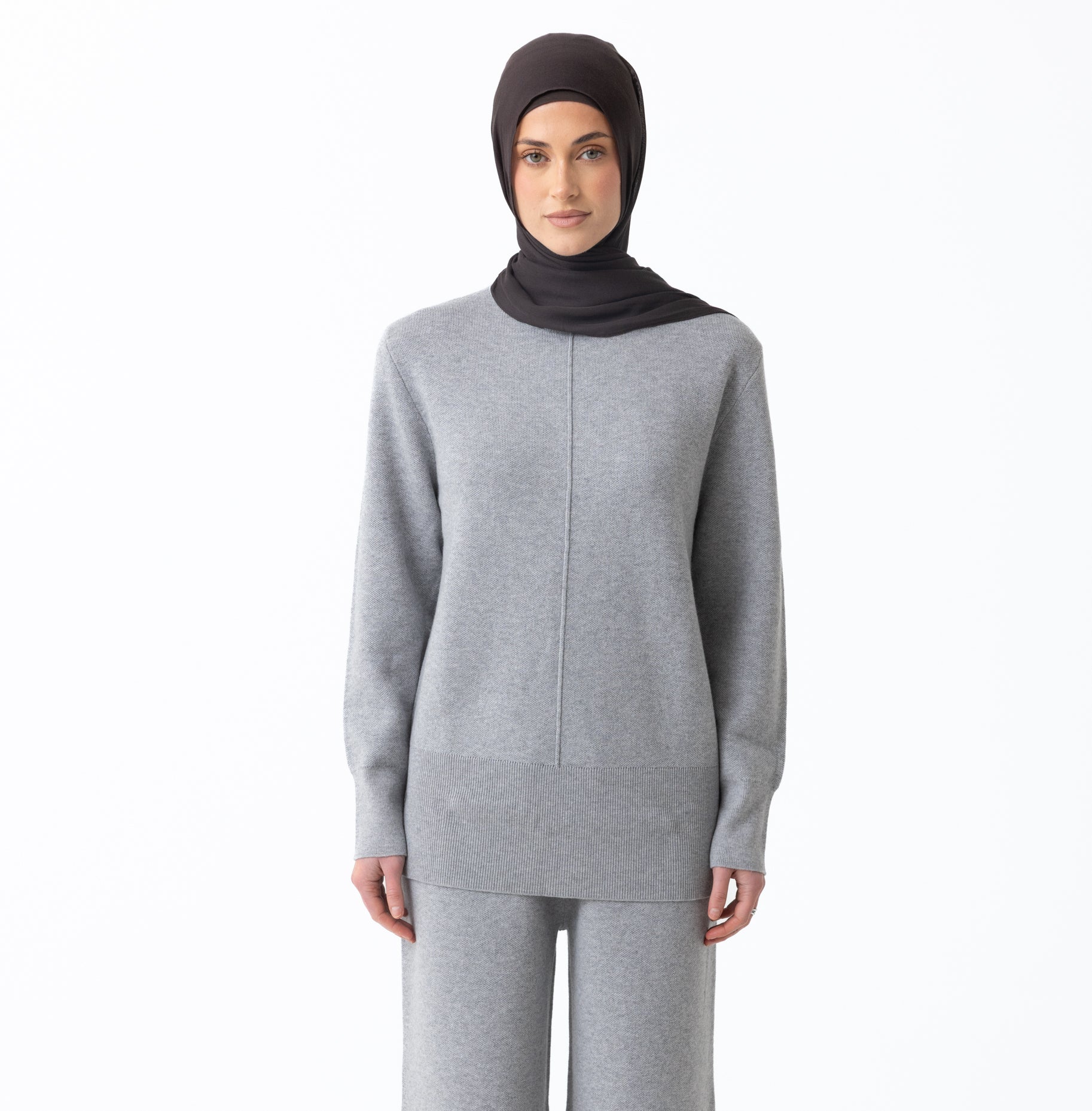 Renee Round Neck Jumper - Lunar Grey