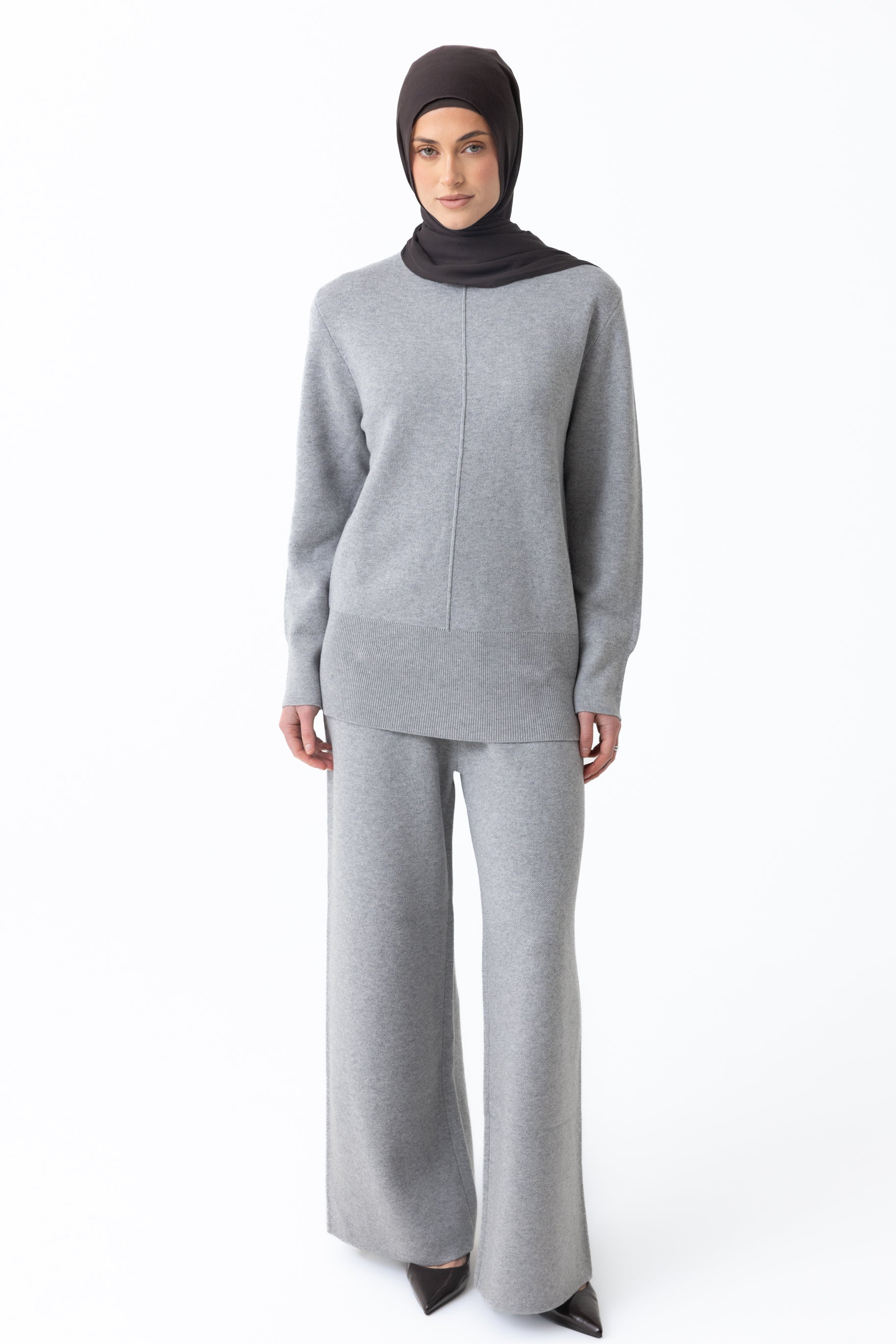 Renee Knit Wide Leg Pants - Lunar Grey
