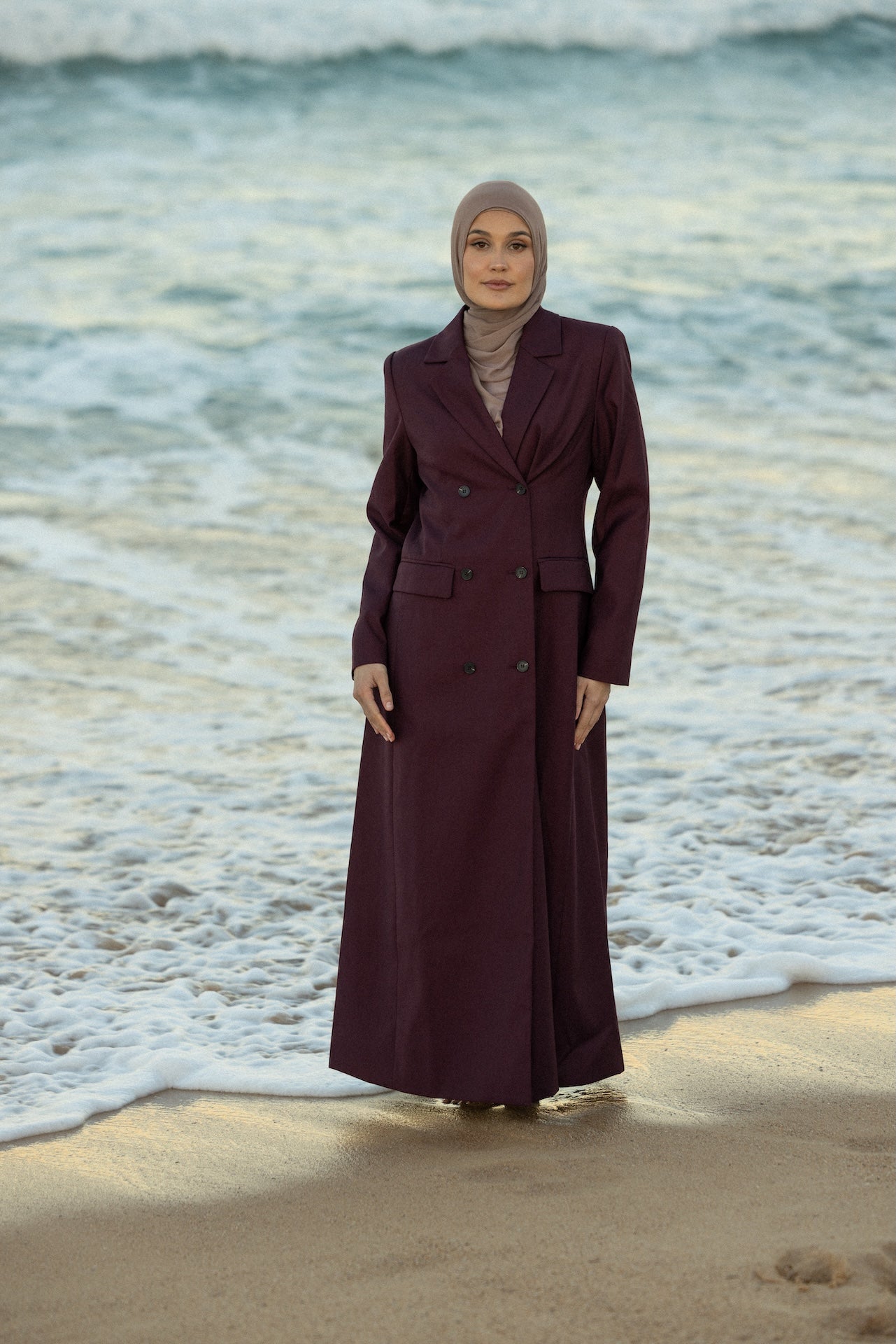 Alexa Double Breasted Coat - Mulberry