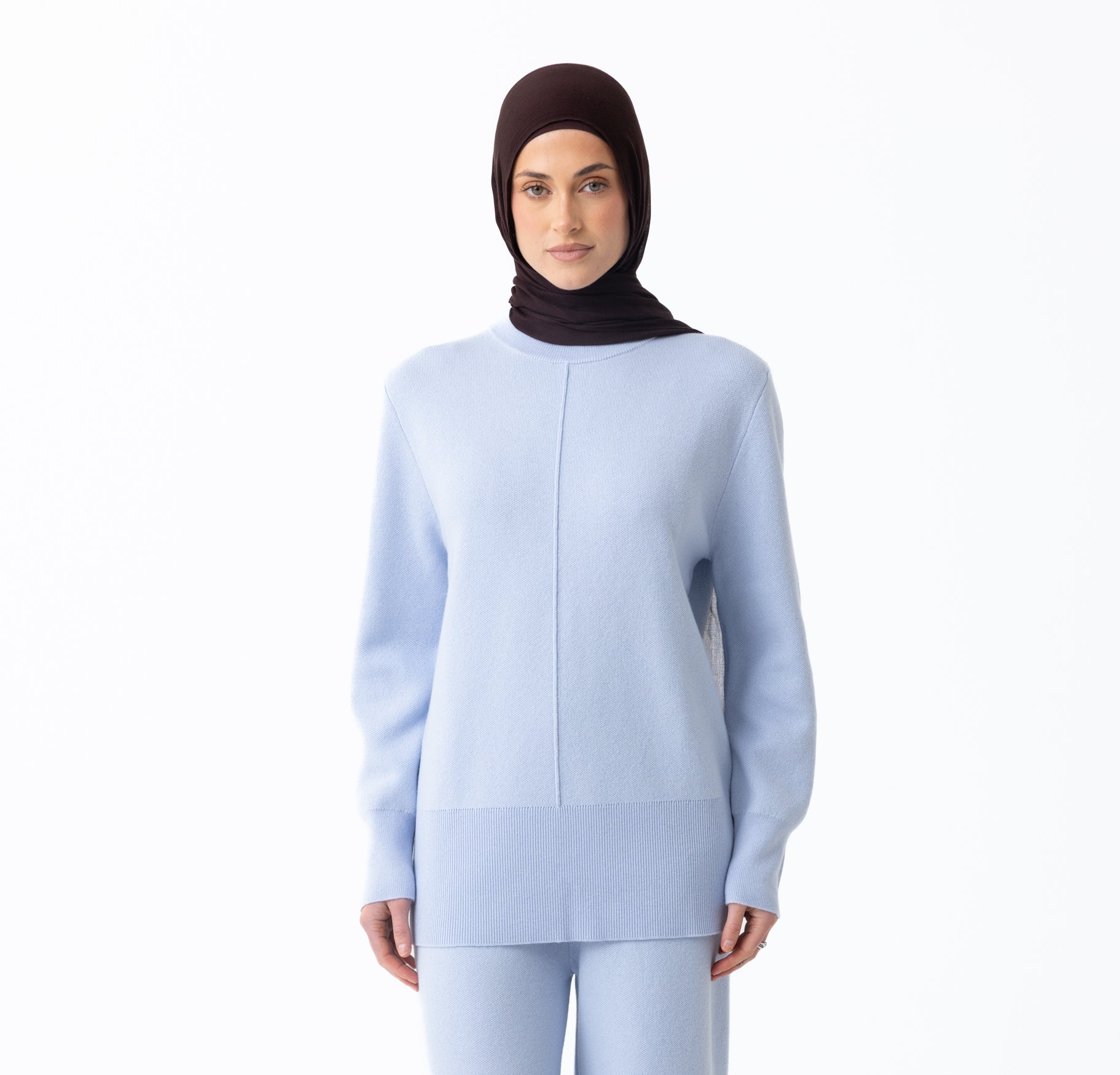 Renee Round Neck Jumper - Frost Blue