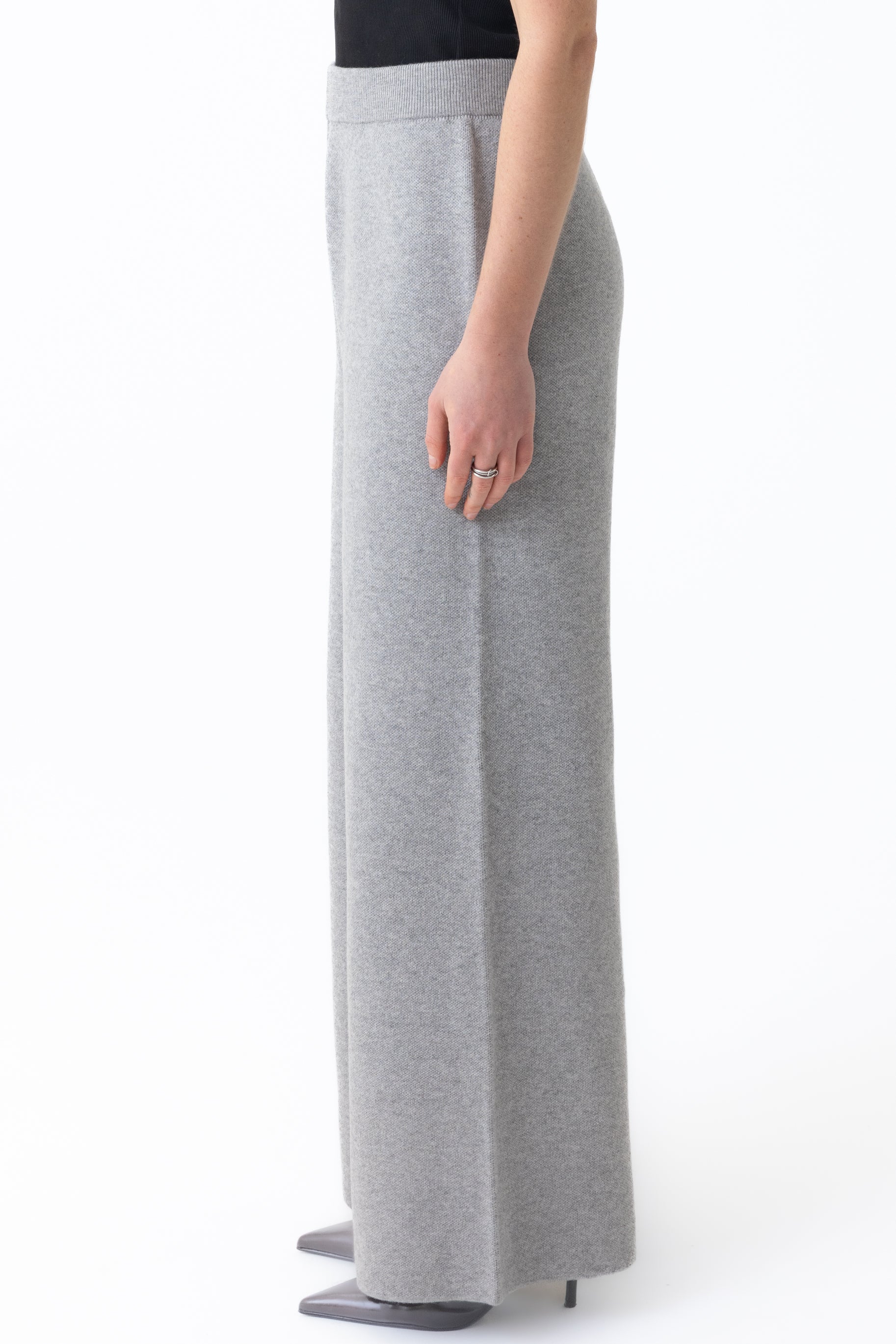Renee Knit Wide Leg Pants - Lunar Grey