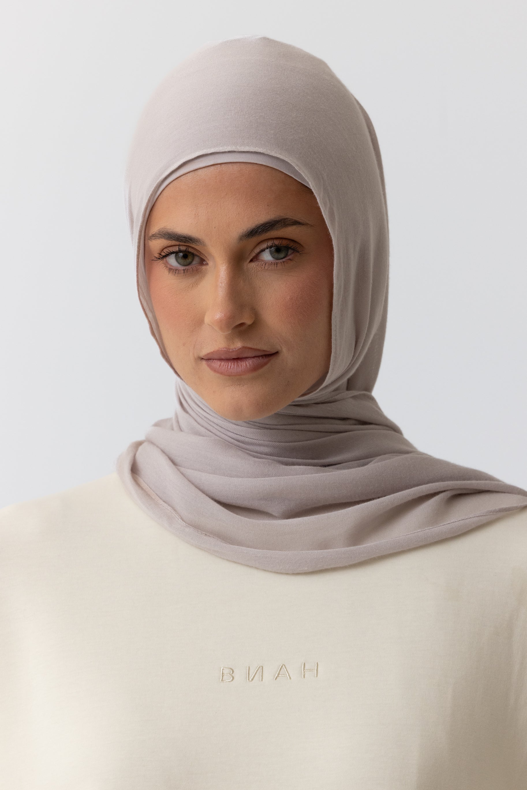 Single Stitched Modal Hijab Set - Oyster