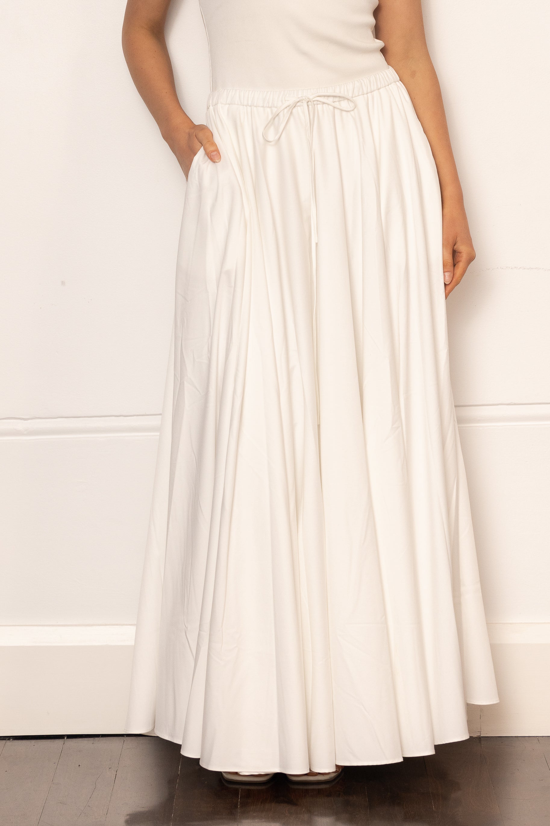 Azrina Drawstring Skirt - White