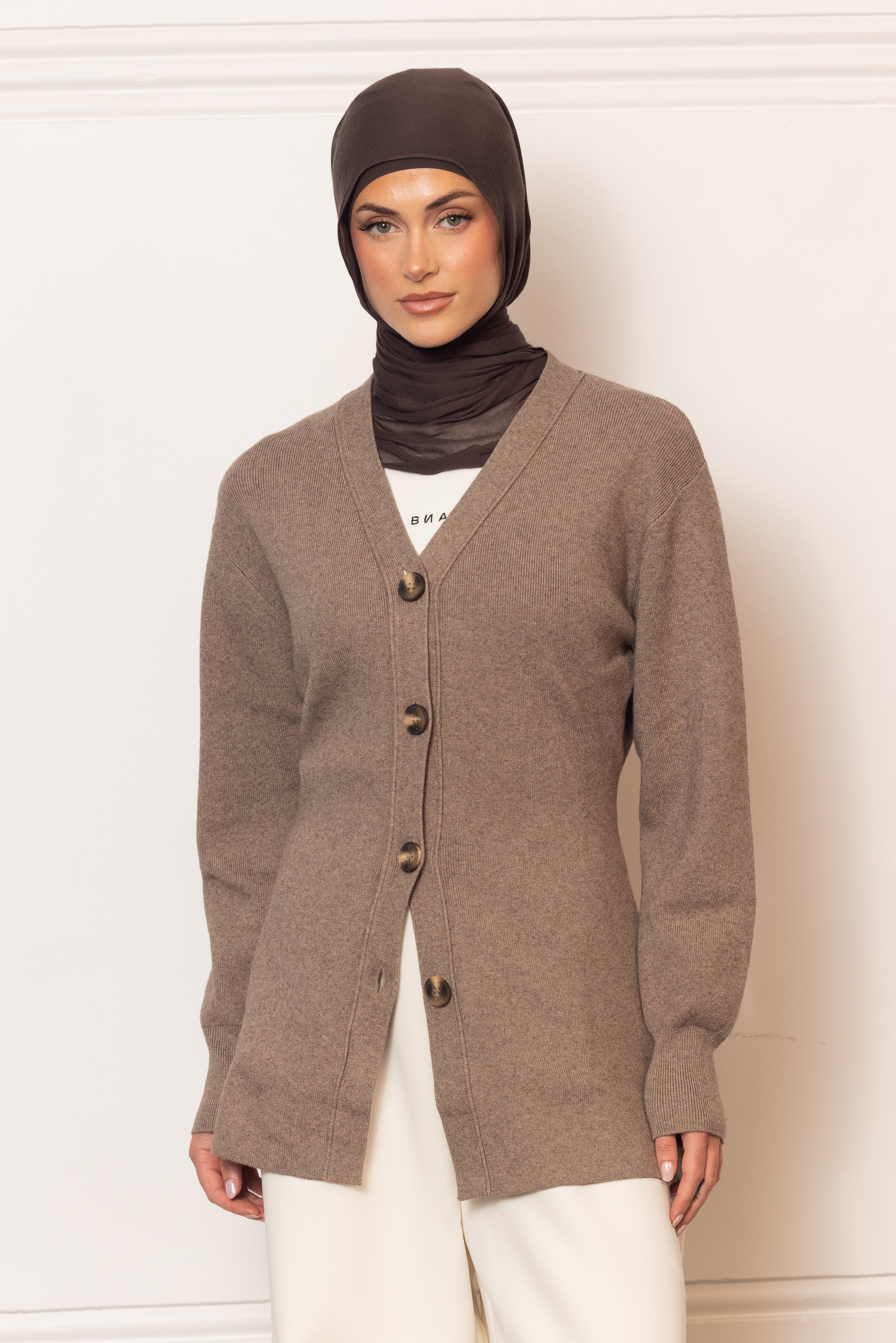 Sarah Knit Cardigan - Taupe