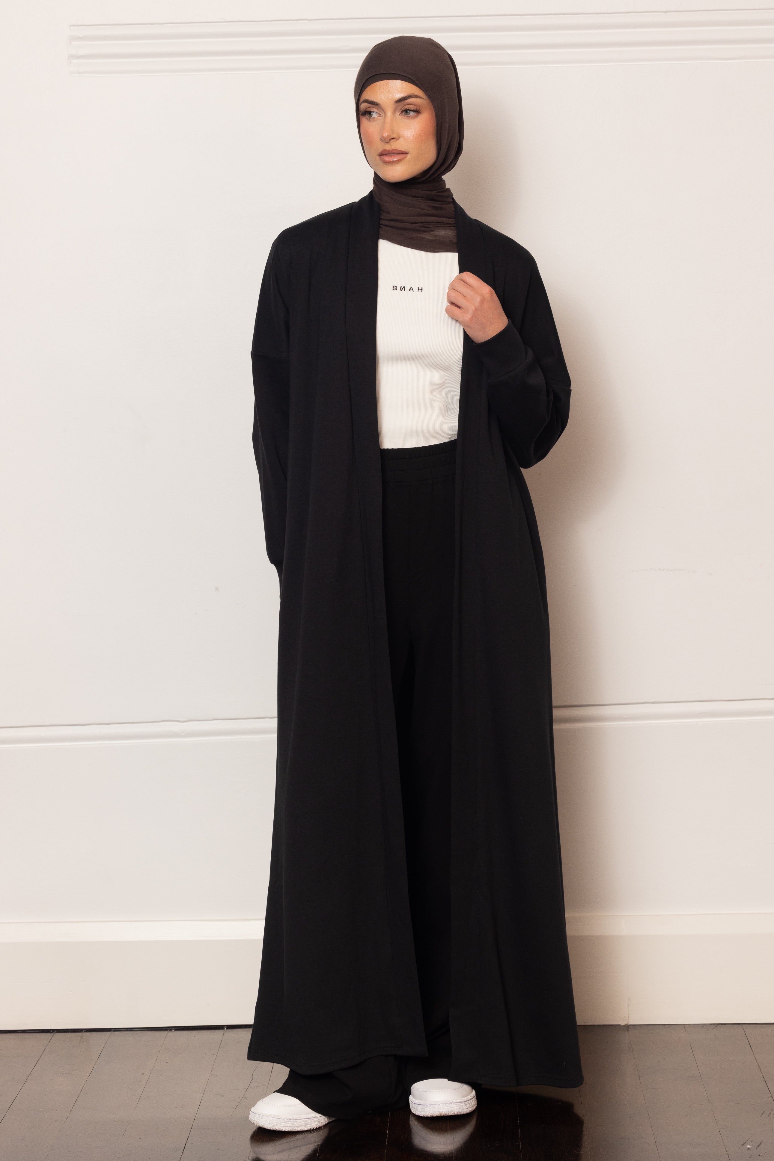 Everyday Winter Open Abaya - Black