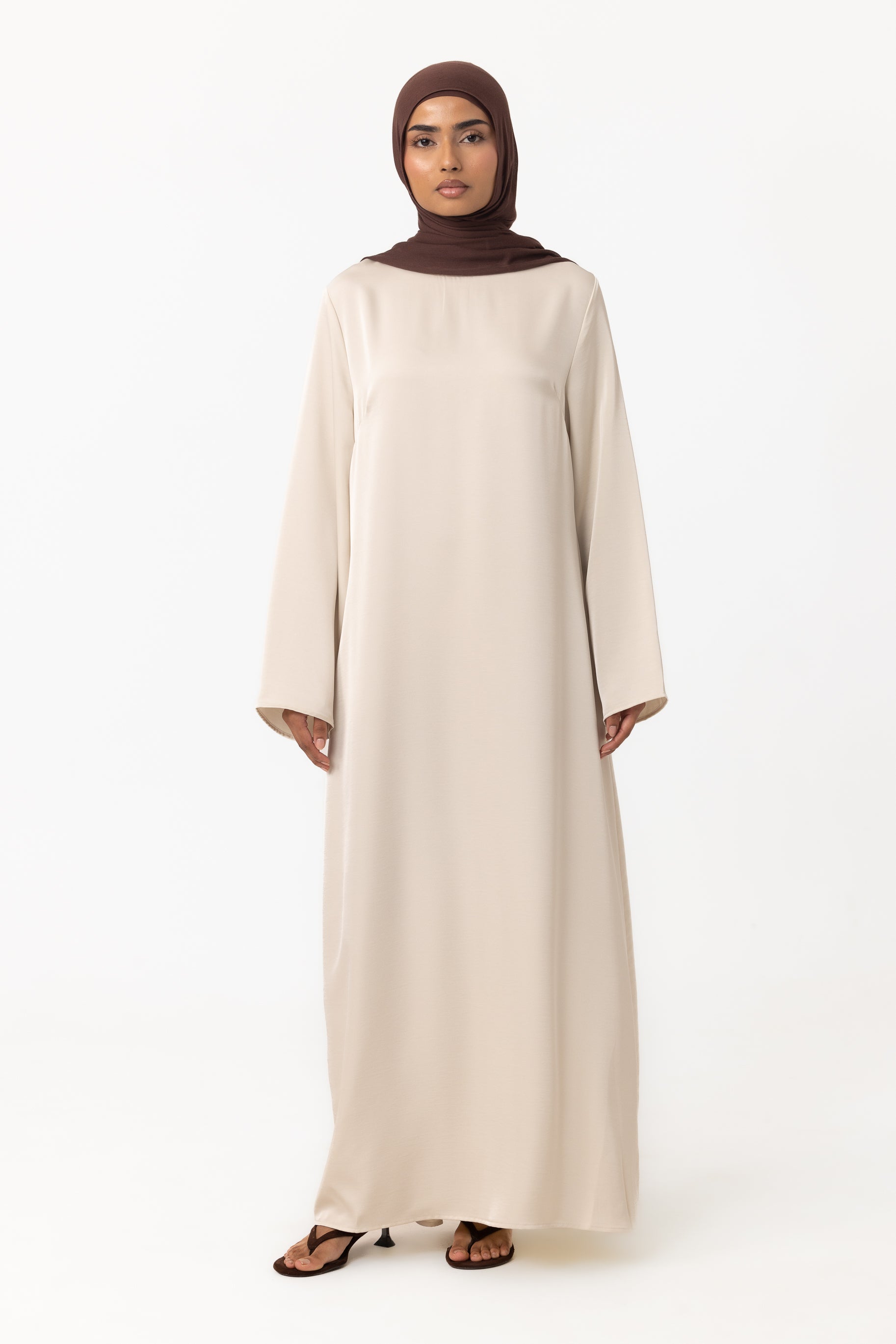 Saylor Satin Slip Dress - Oyster