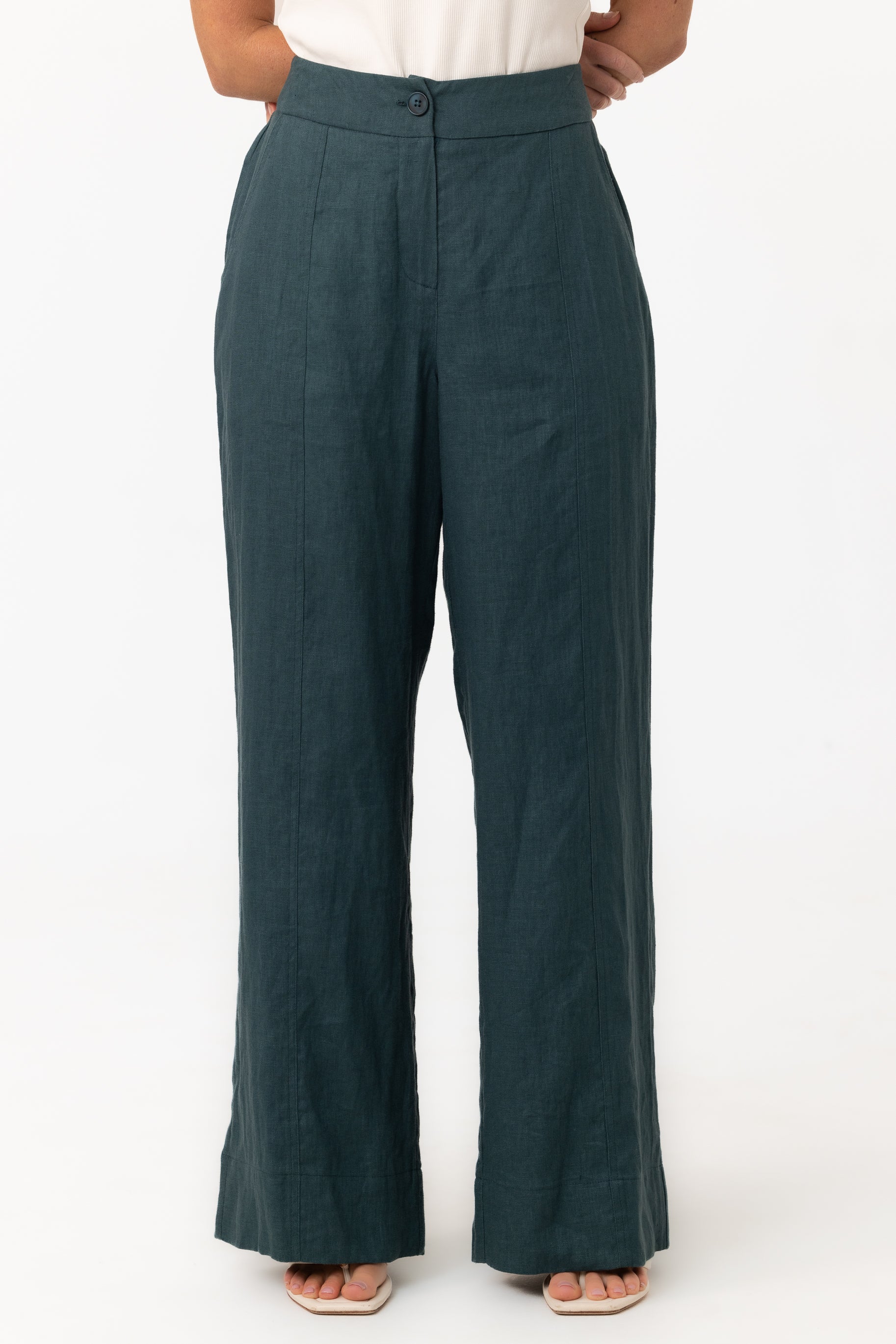 Anaya Wide Leg Pants - Teal