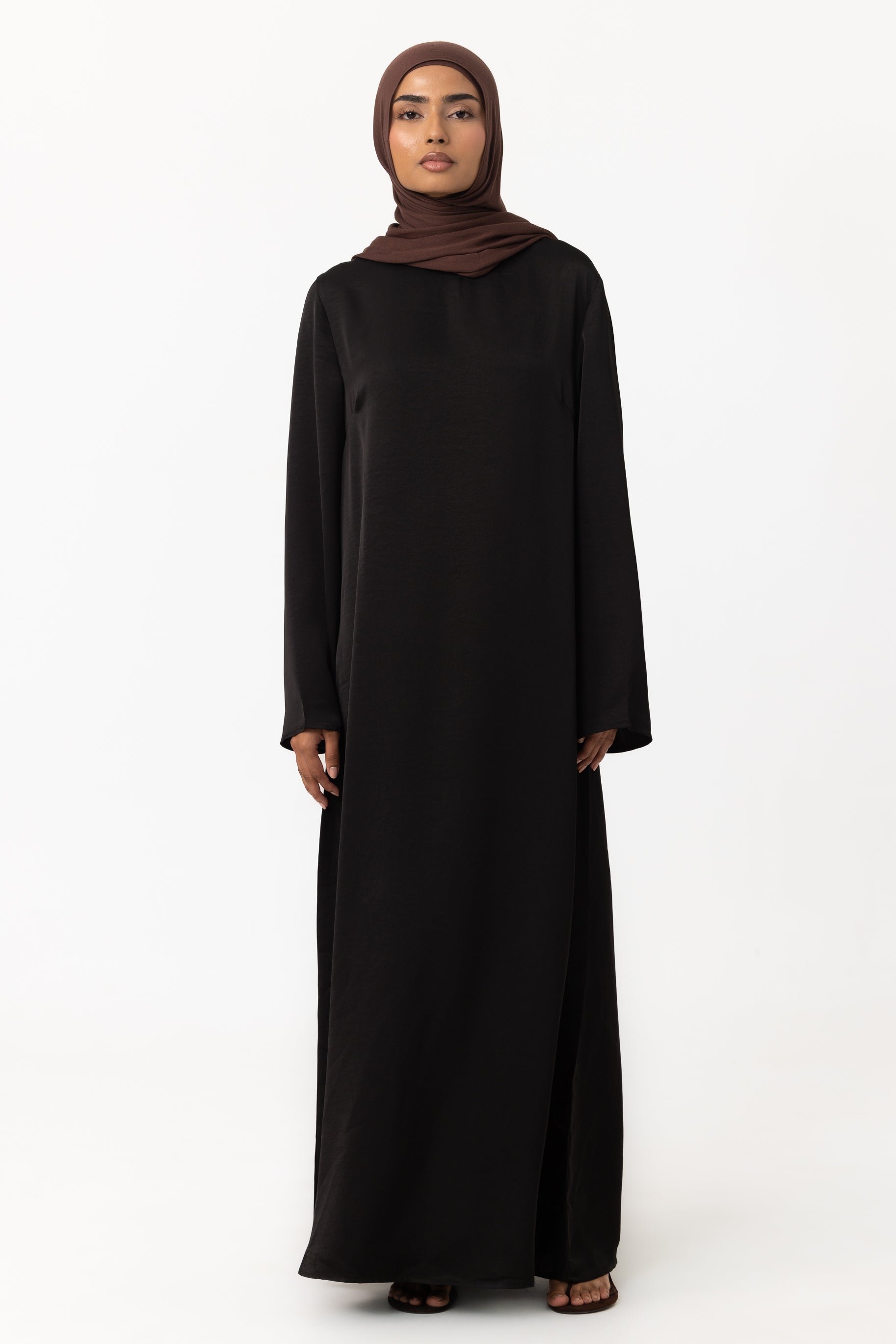 Saylor Satin Slip Dress - Black