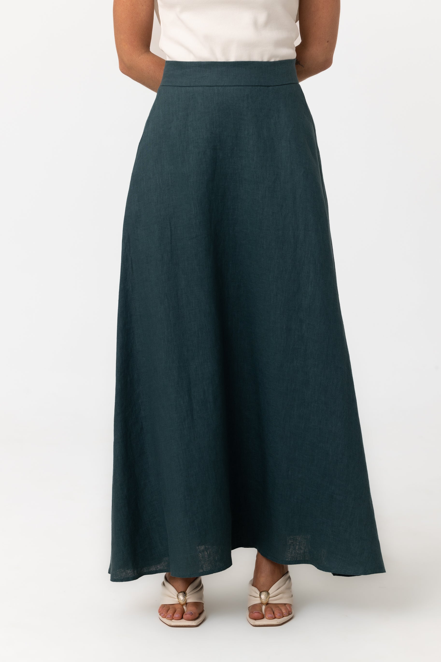 Anaya A Line Skirt - Teal