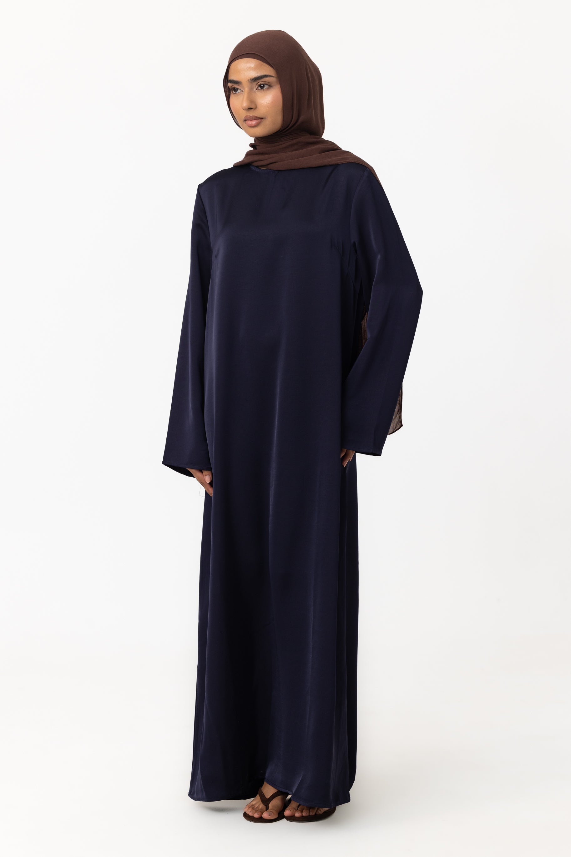 Saylor Satin Slip Dress - Navy