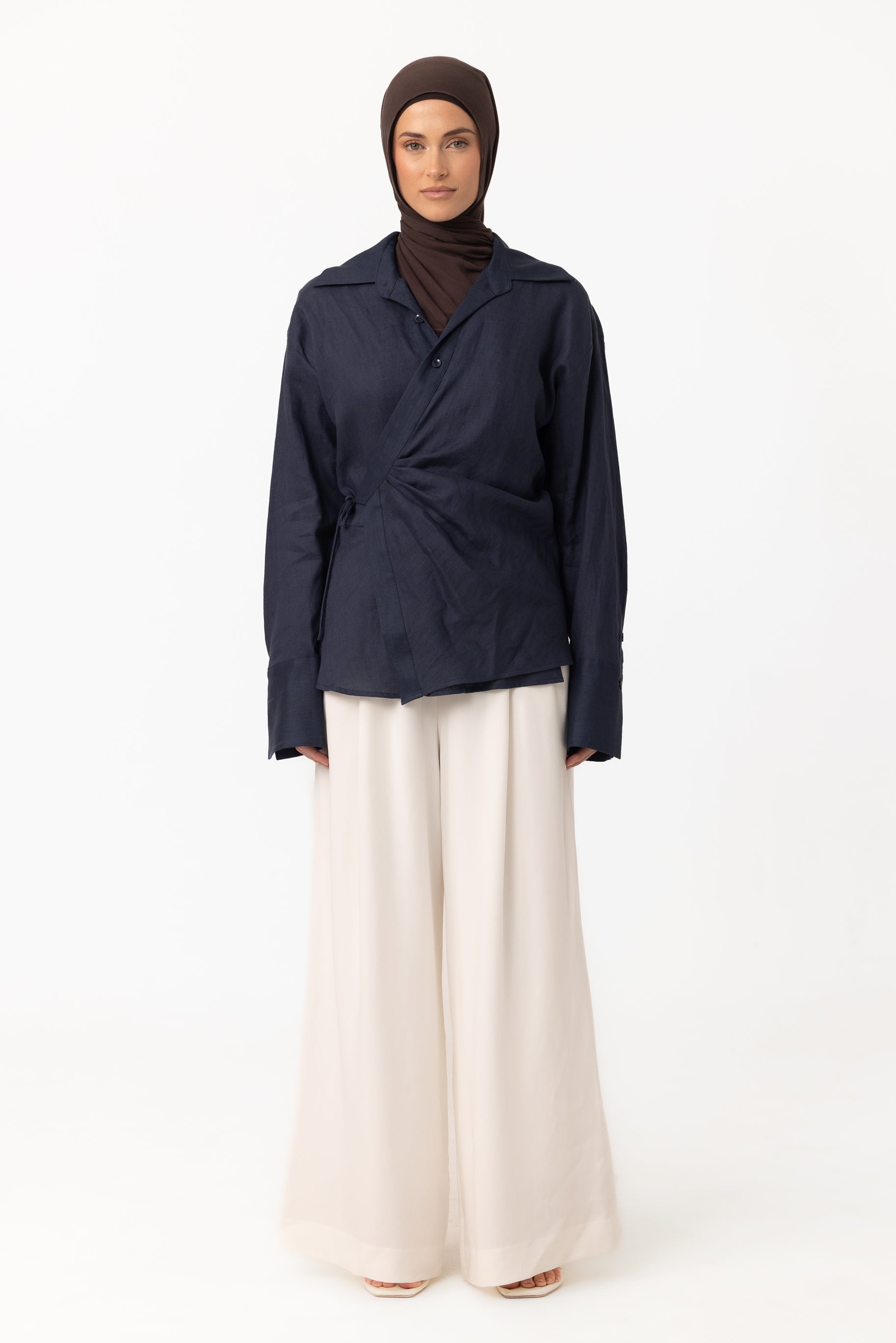 Siara Wrap Shirt - Navy