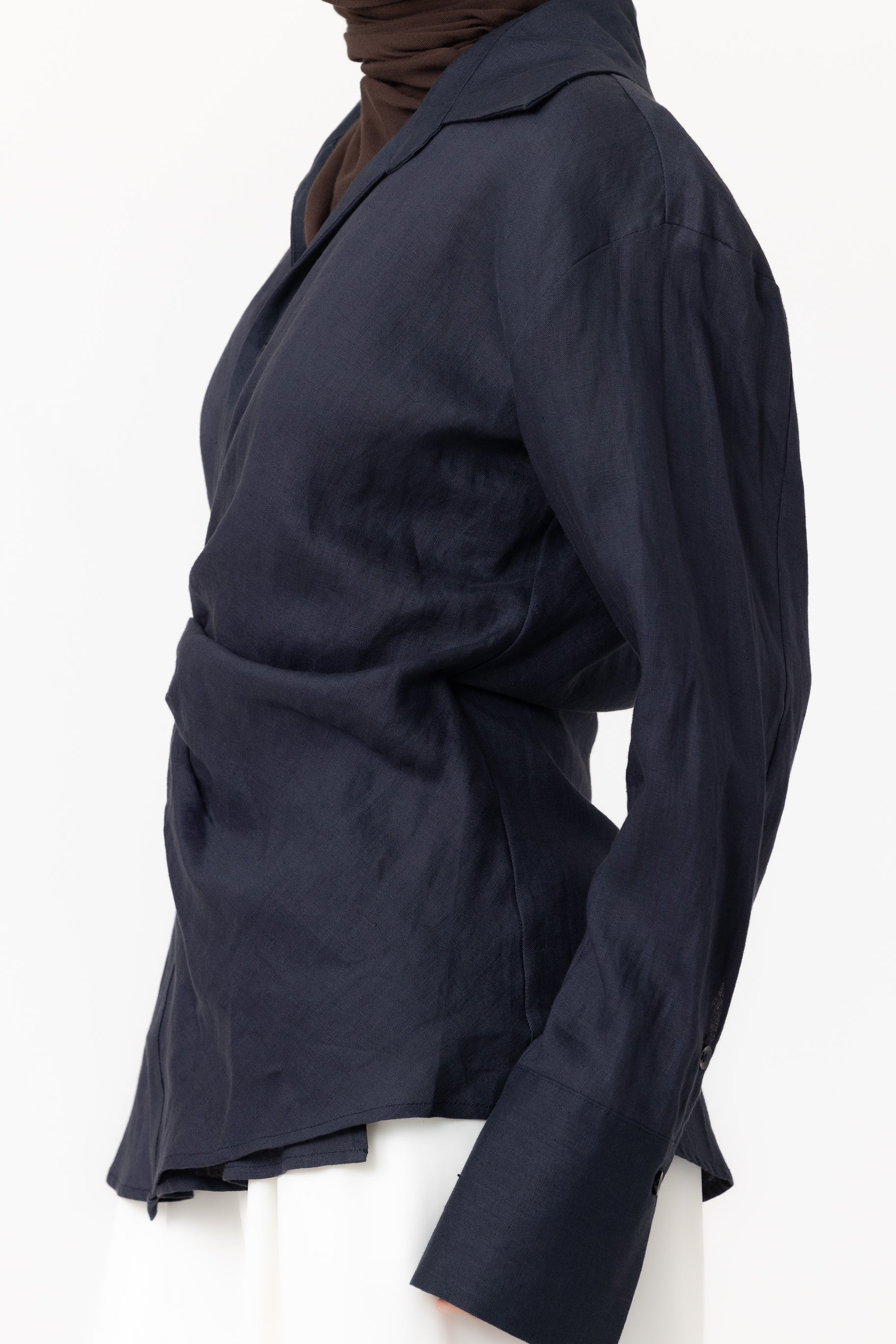 Siara Wrap Shirt - Navy