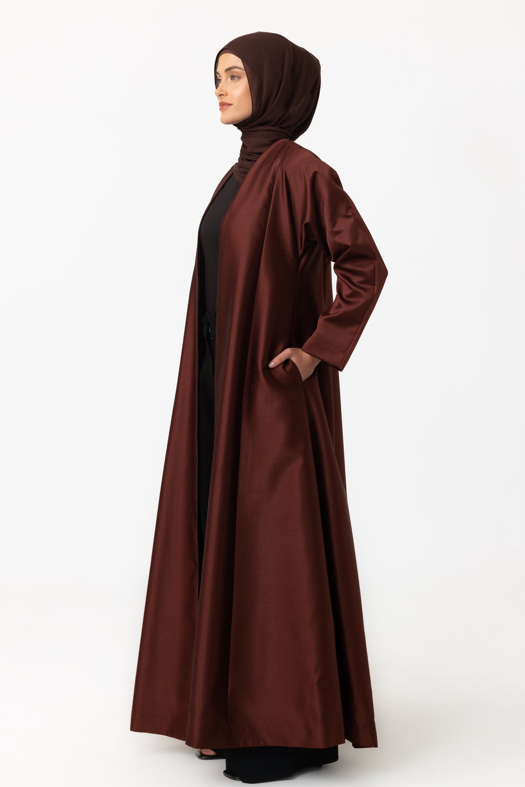 Astra Open Abaya - Maroon