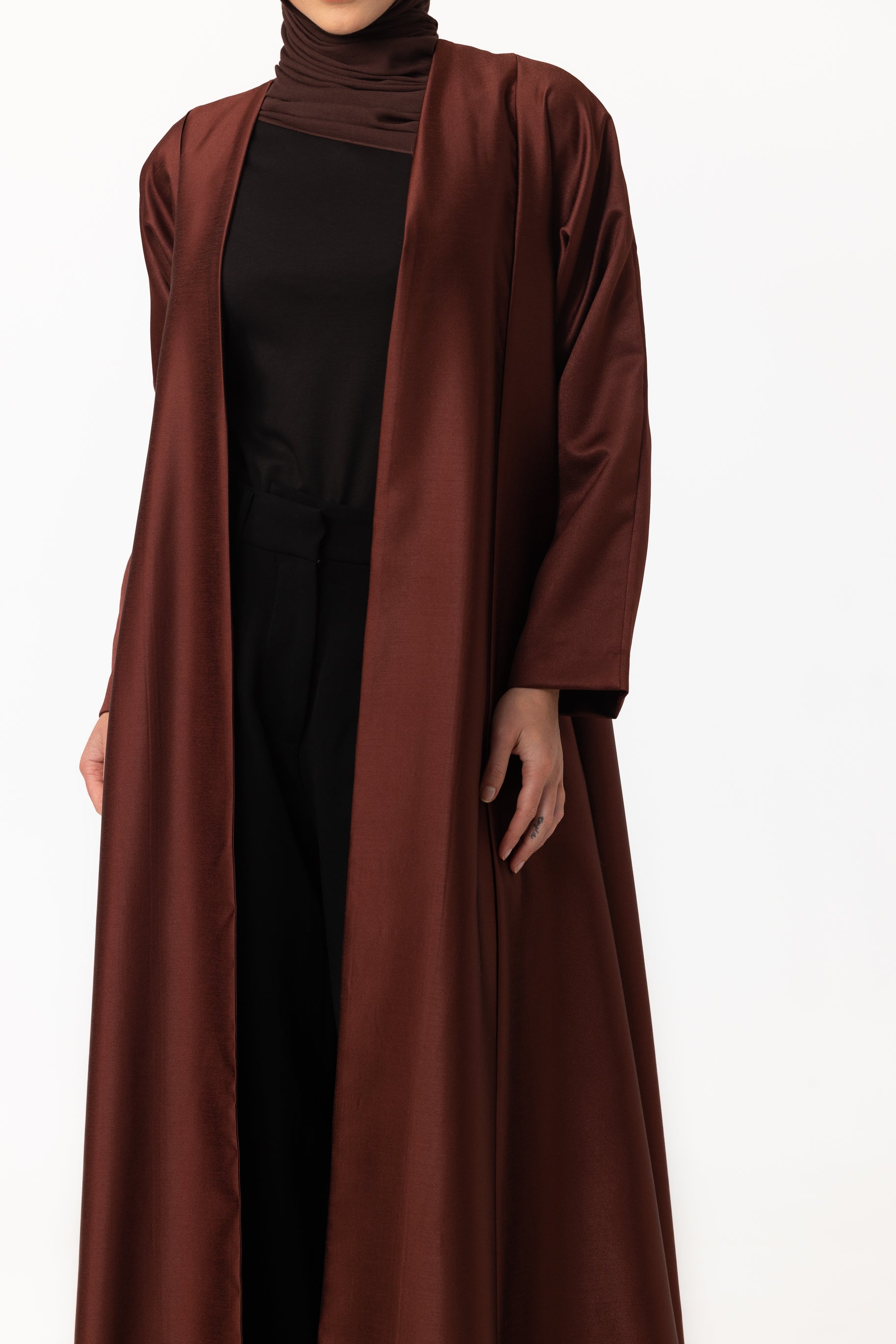 Astra Open Abaya - Maroon