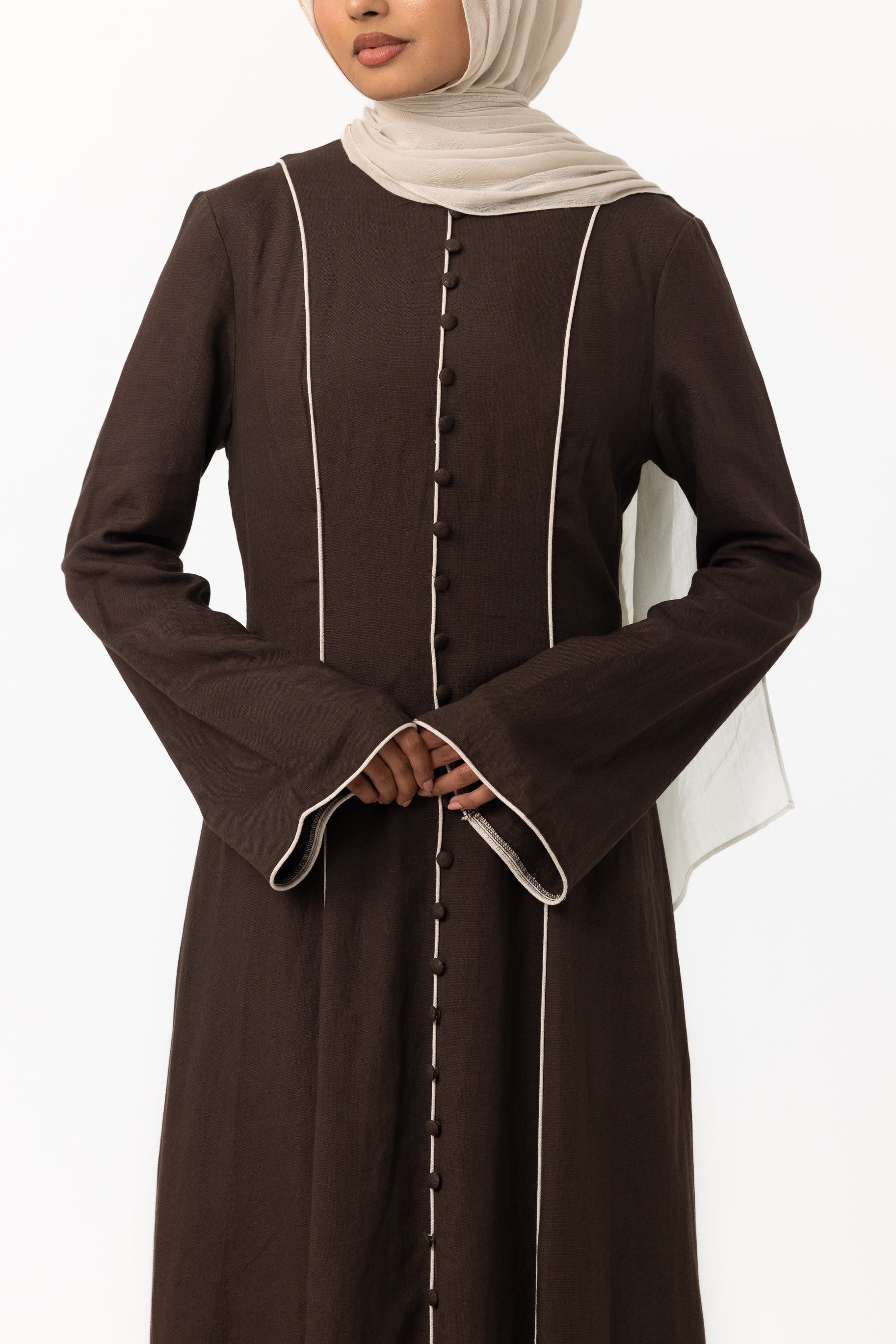 Taliyah Contrast Panel Dress - Chocolate
