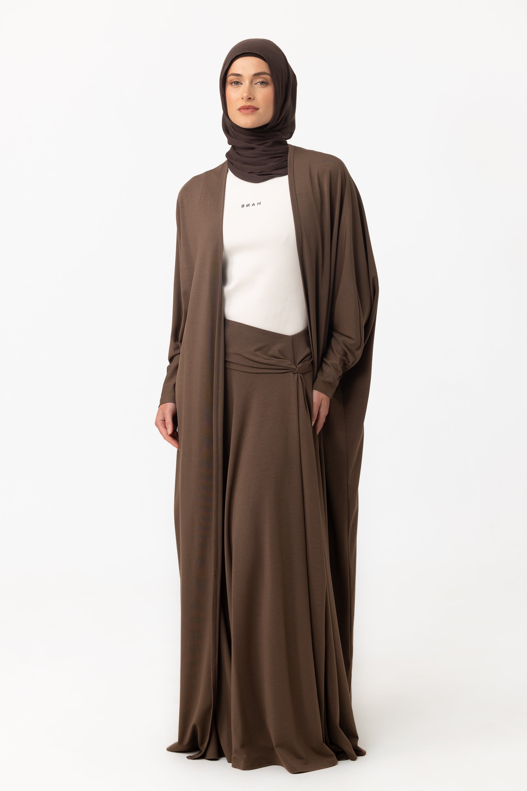 Jersey Twist Skirt - Truffle