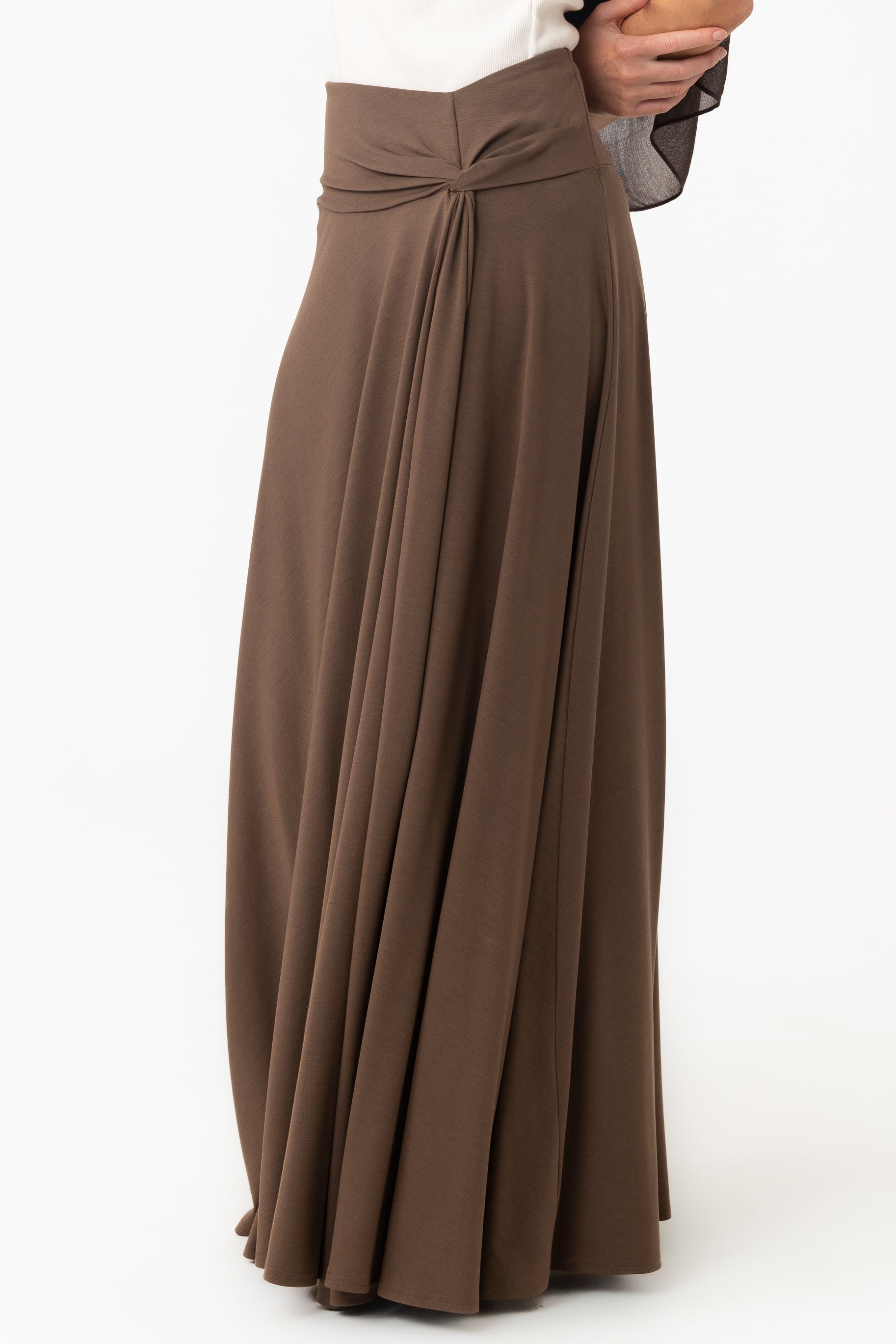 Jersey Twist Skirt - Truffle