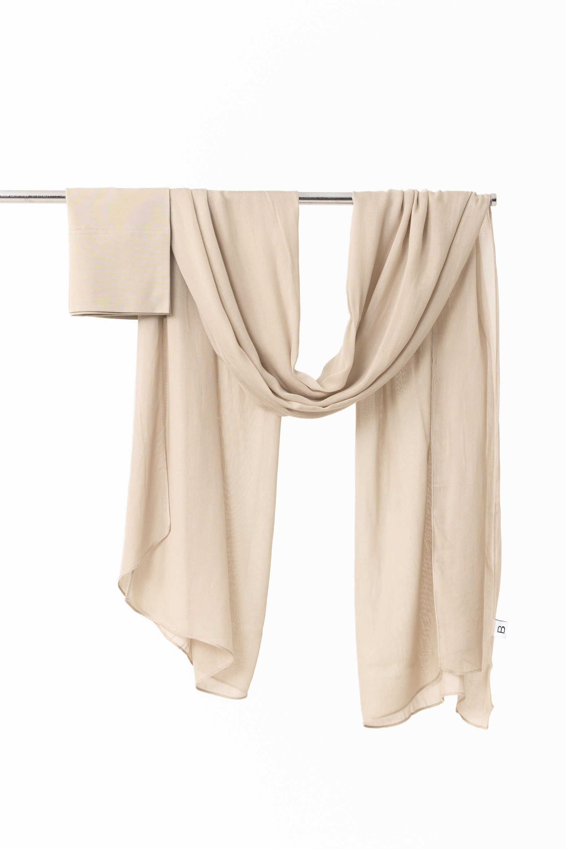 Single Stitched Modal Hijab Set - Pebble