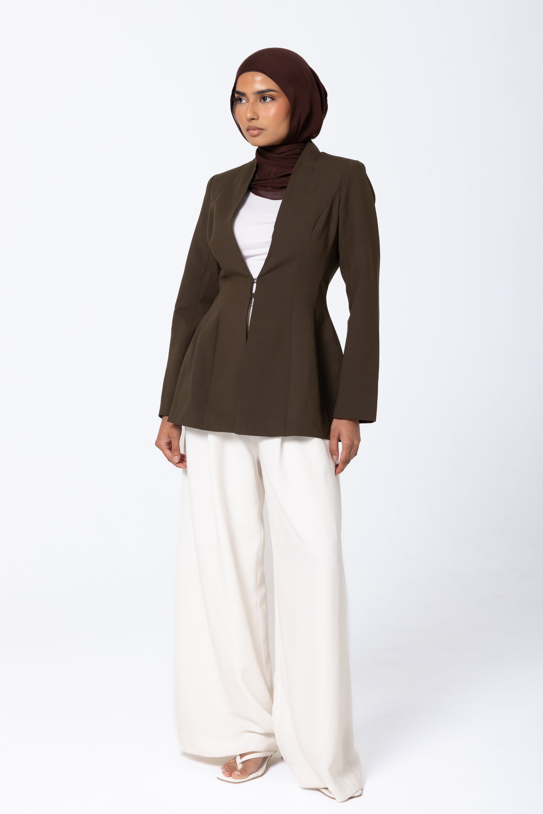 Heidi Hourglass Blazer - Olive