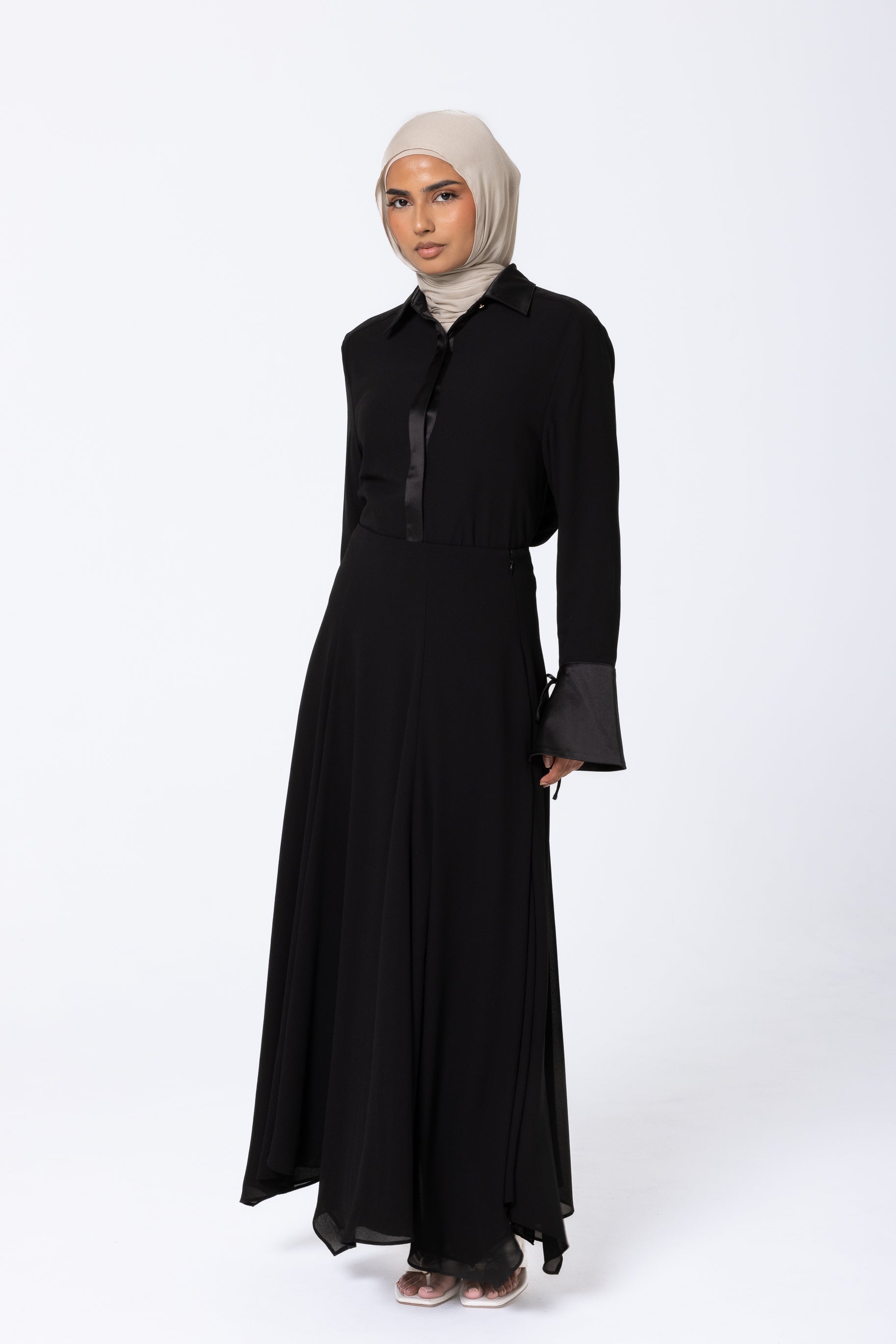 Chiffon Maxi Skirt - Black