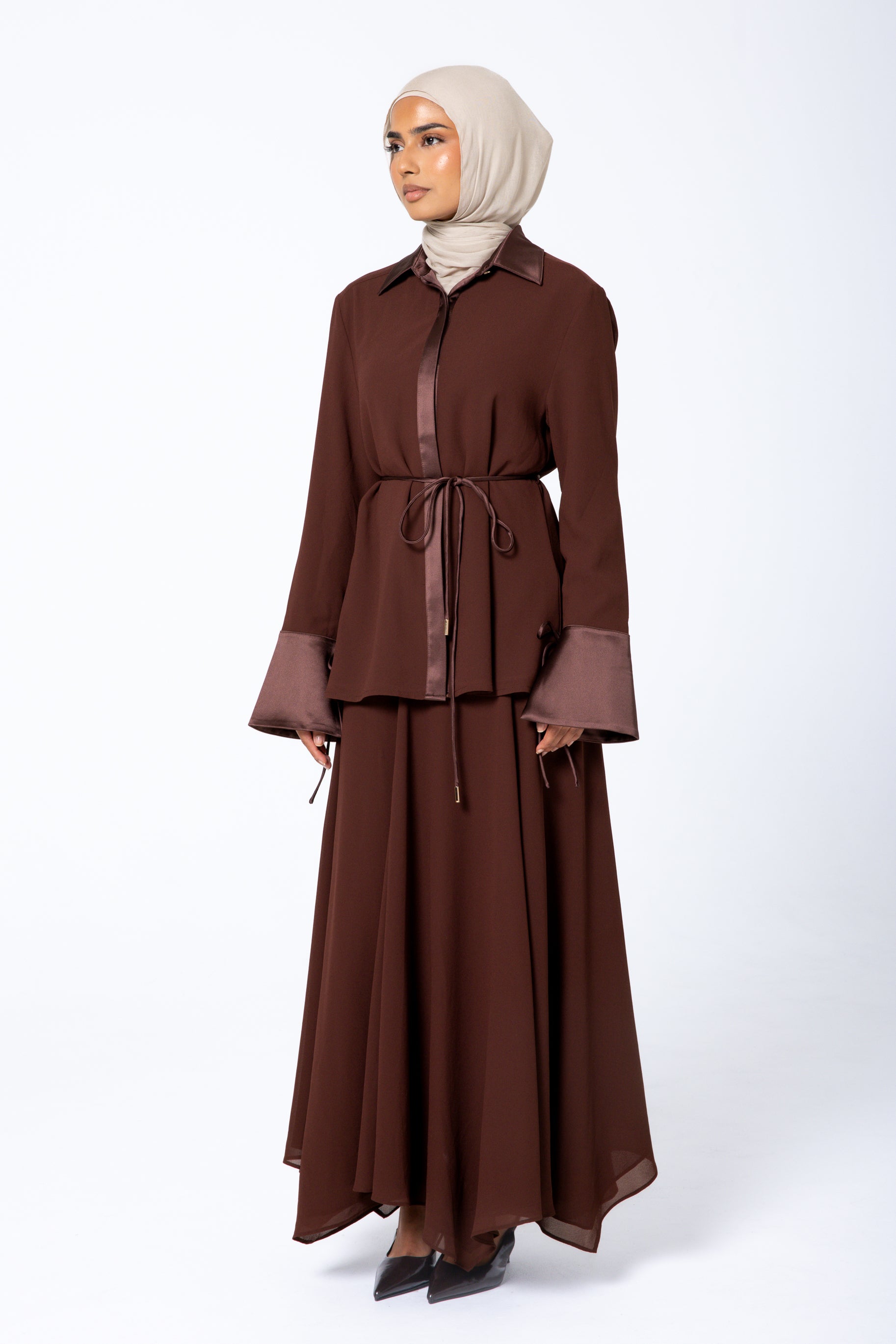 Chiffon Maxi Skirt - Fudge