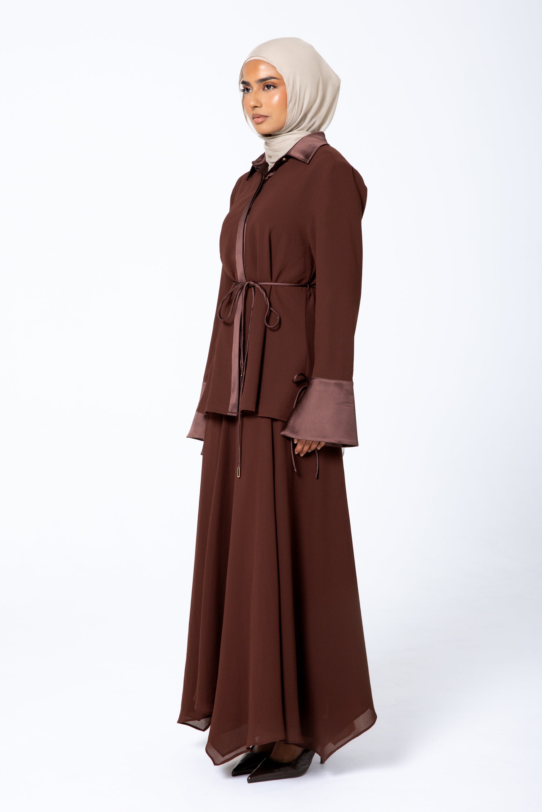 Chiffon Maxi Skirt - Fudge