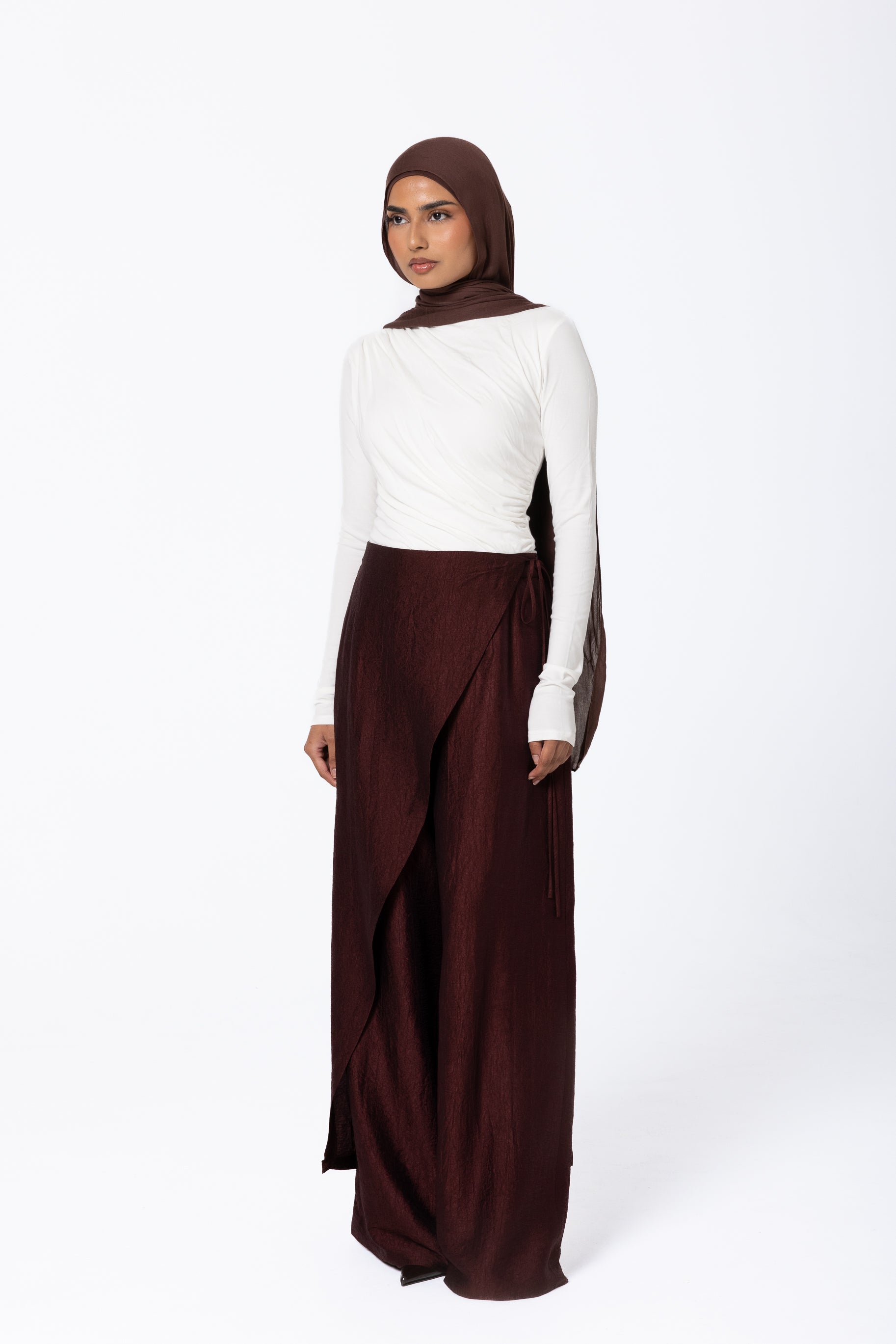 Yasmin Wrap Pants - Deep Crimson