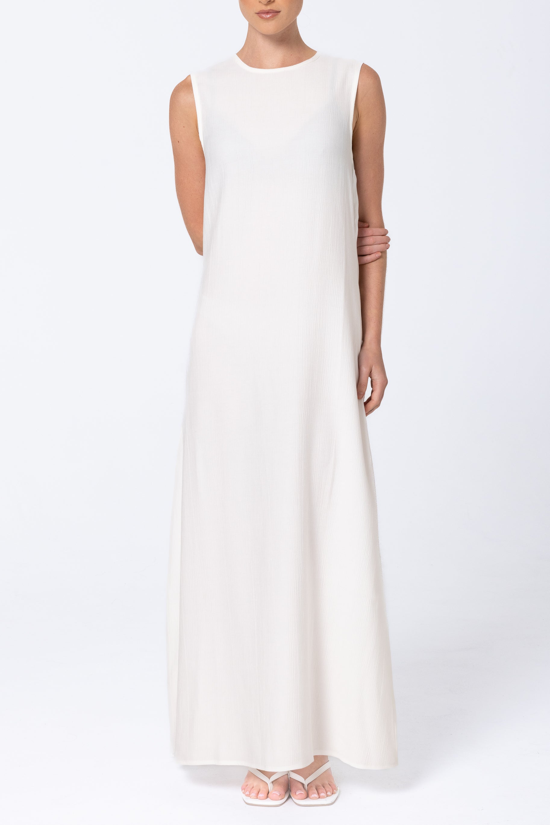 Leen Open Abaya Set - White