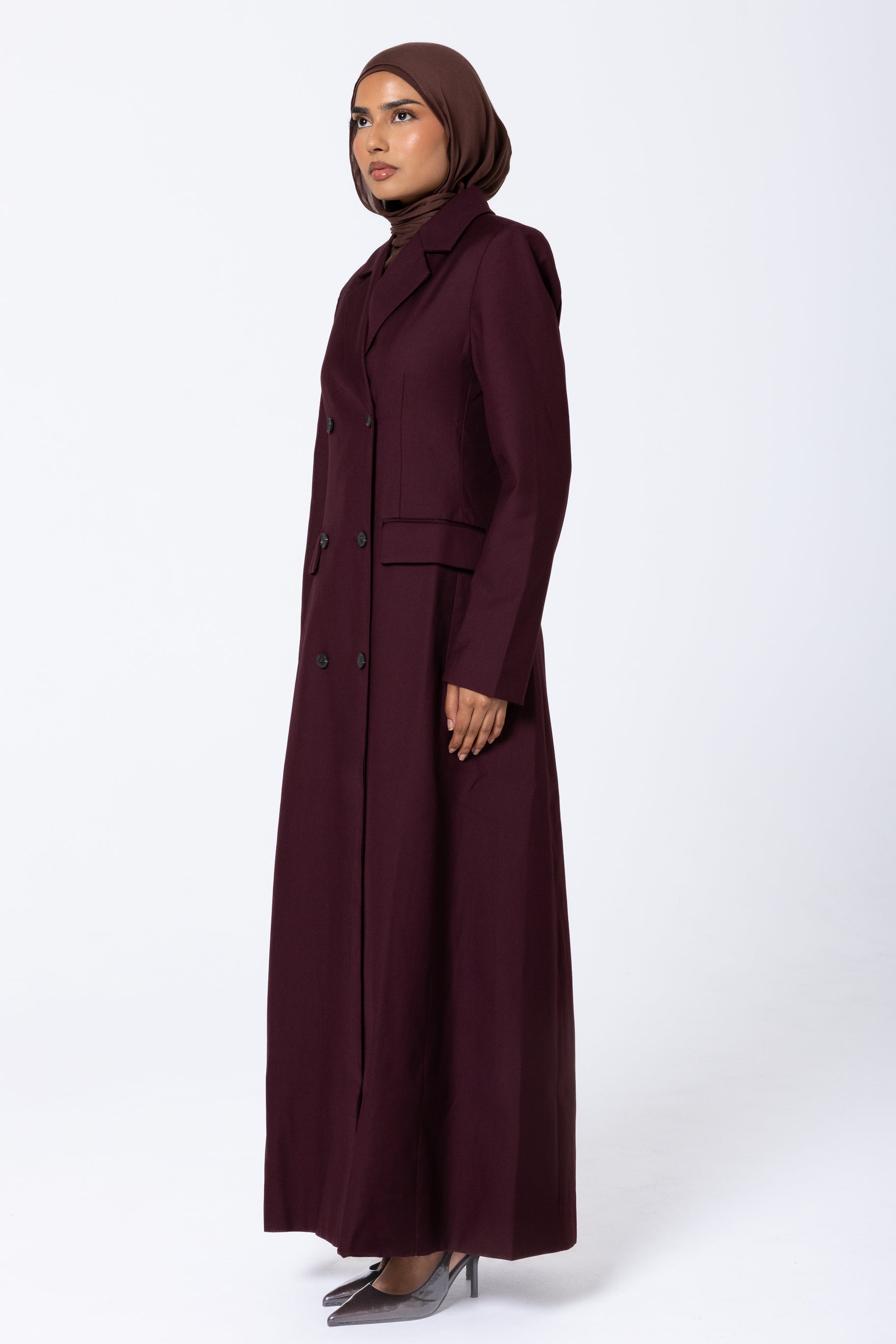Alexa Double Breasted Coat - Mulberry