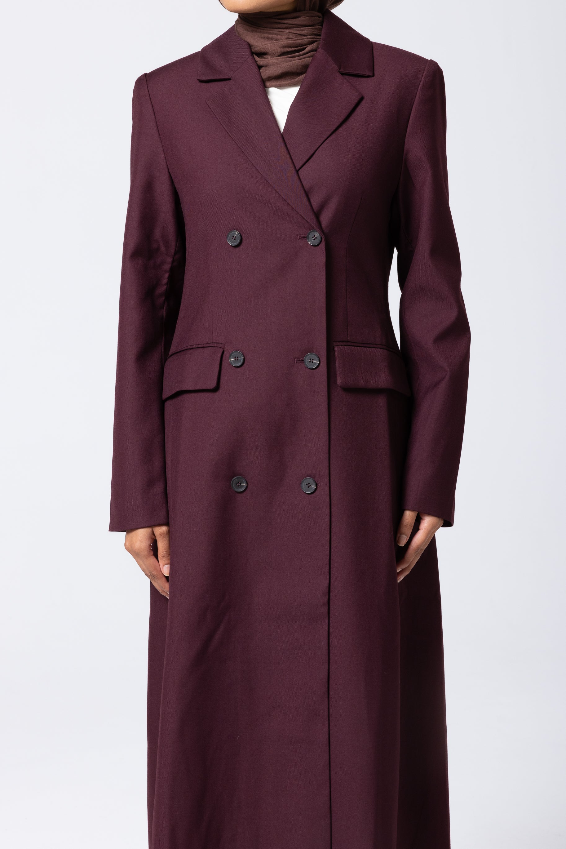 Alexa Double Breasted Coat - Mulberry