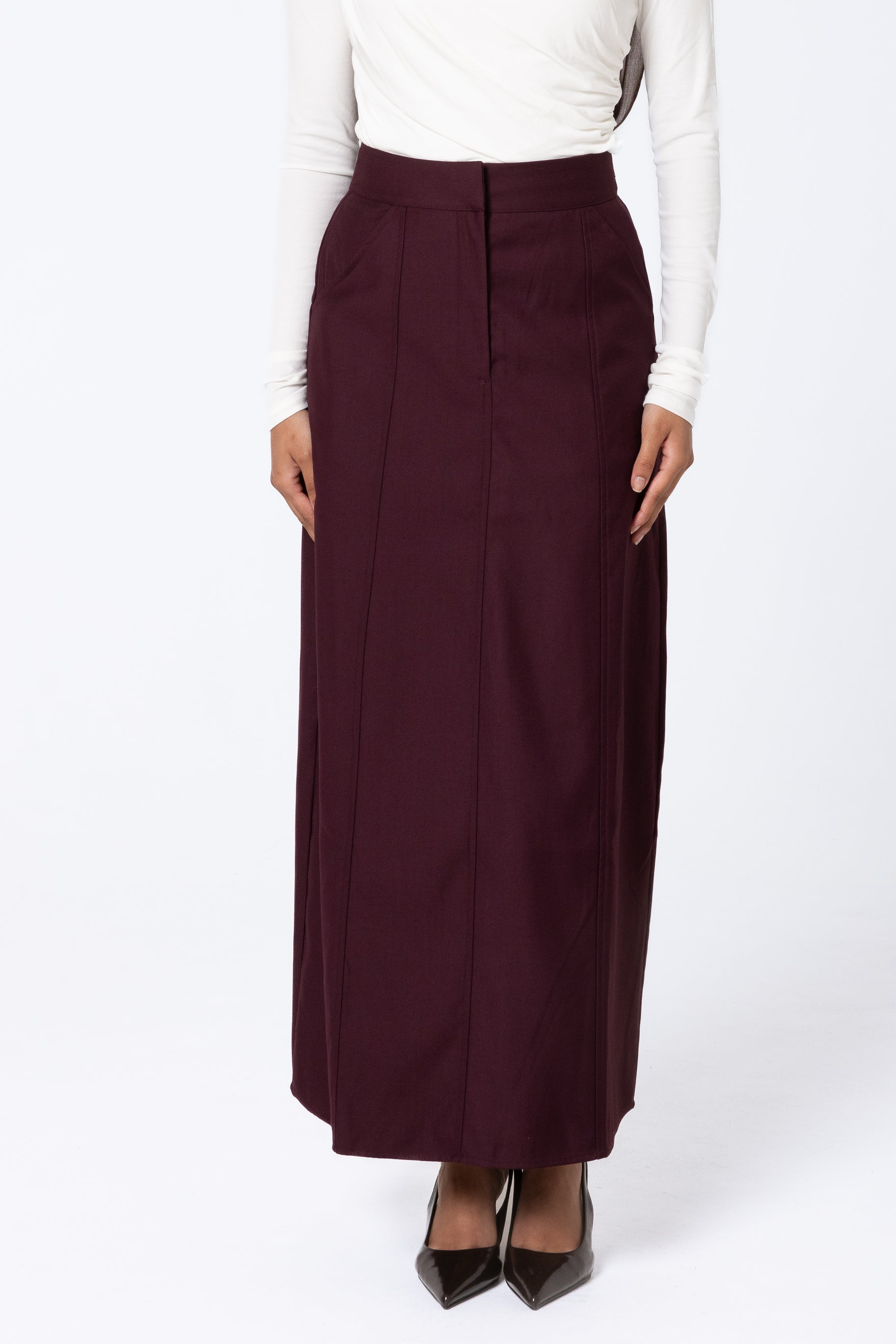 Alexa Pencil Skirt - Mulberry